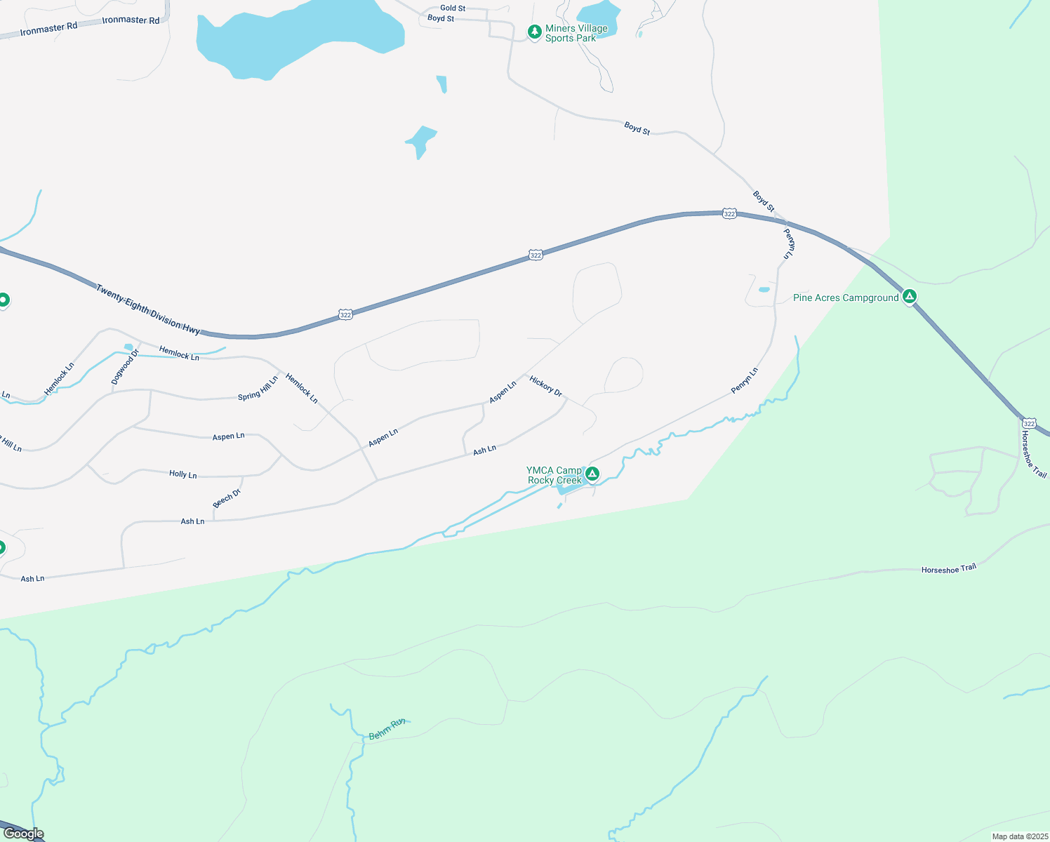 map of restaurants, bars, coffee shops, grocery stores, and more near 1287 Ash Lane in Lebanon