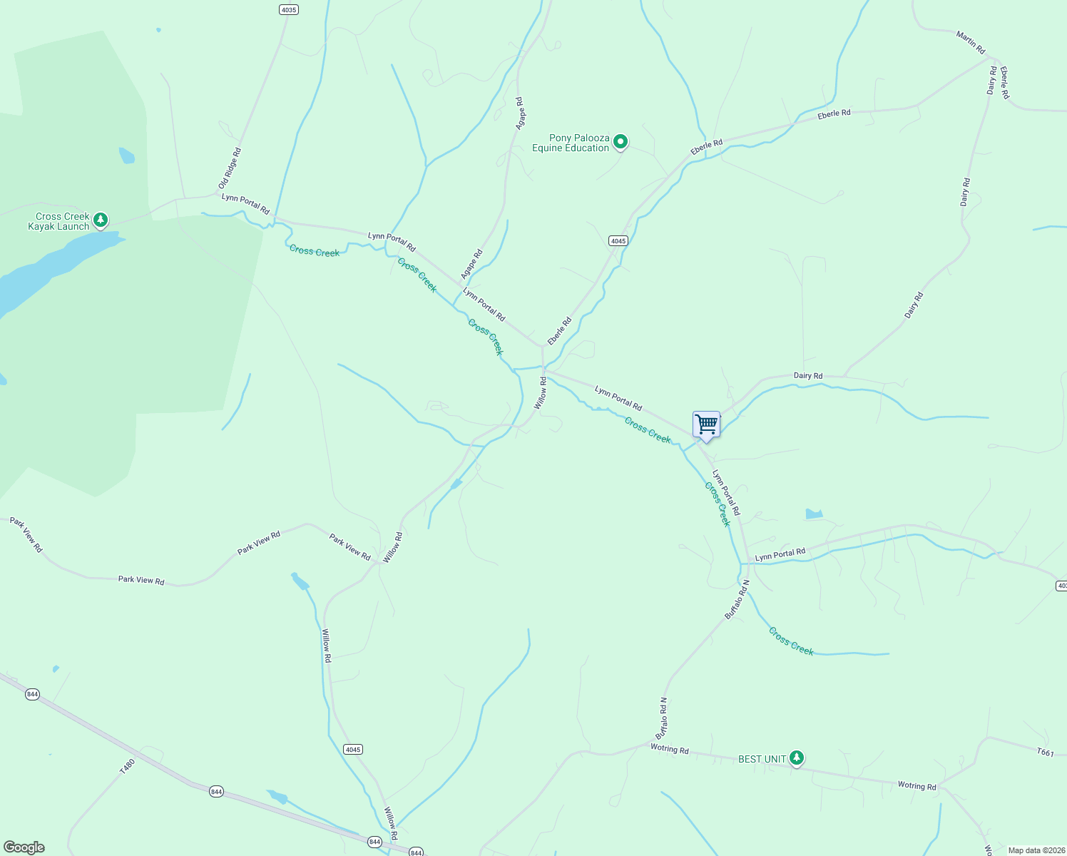 map of restaurants, bars, coffee shops, grocery stores, and more near 350 Willow Road in Avella
