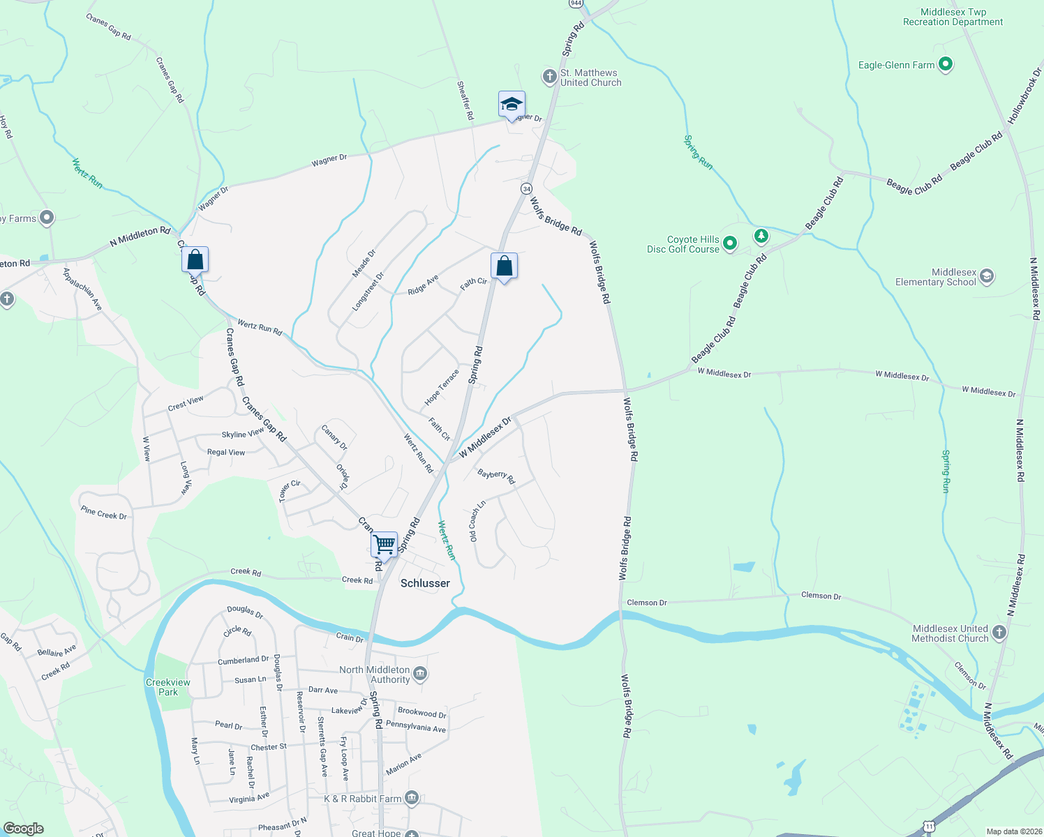 map of restaurants, bars, coffee shops, grocery stores, and more near 24 E Mulberry Hill Rd in Carlisle