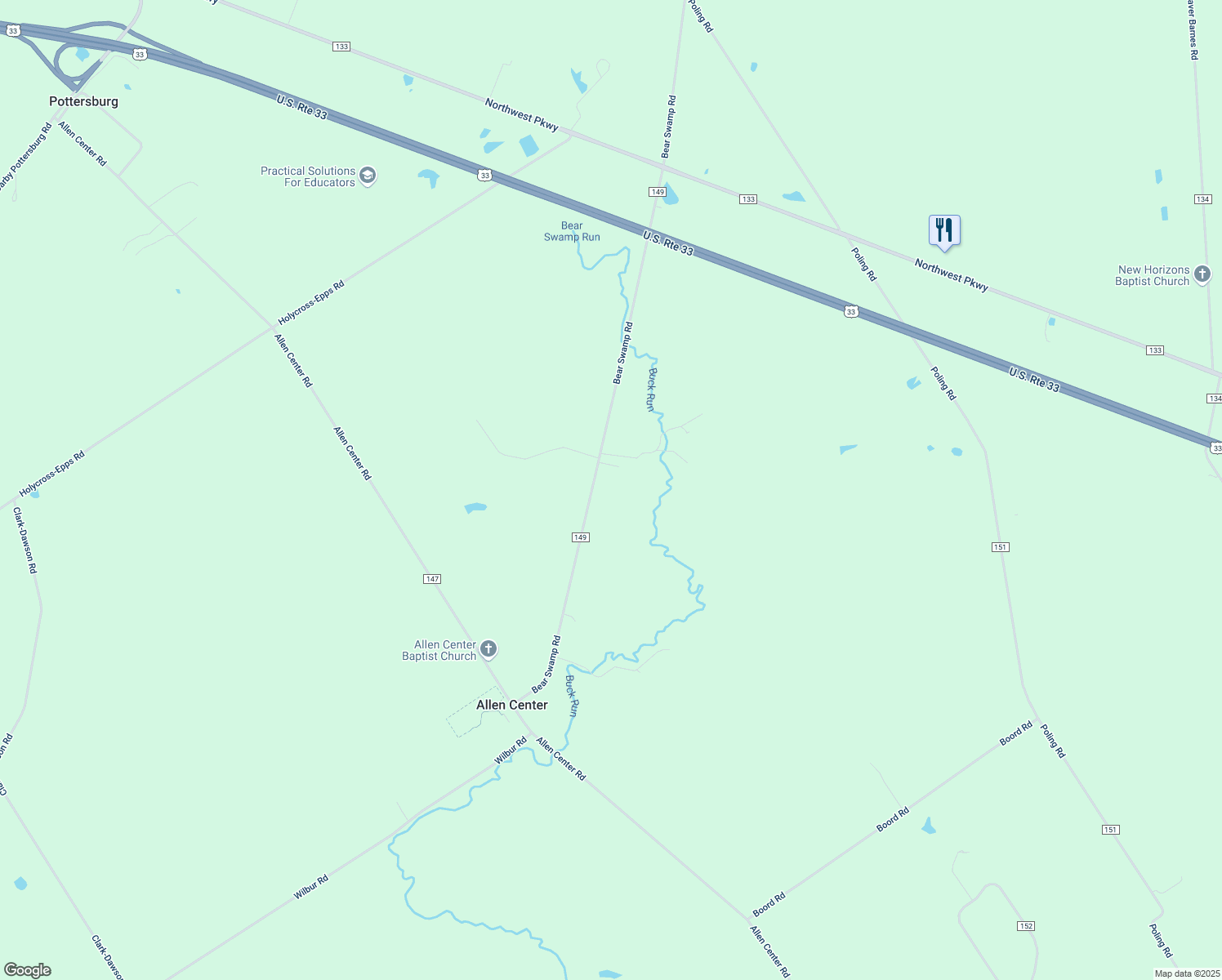 map of restaurants, bars, coffee shops, grocery stores, and more near 17650 Bear Swamp Road in Marysville