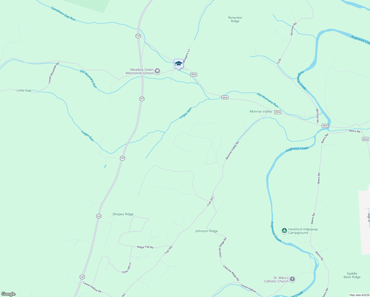 map of restaurants, bars, coffee shops, grocery stores, and more near 9766 Valley View Road in Three Springs