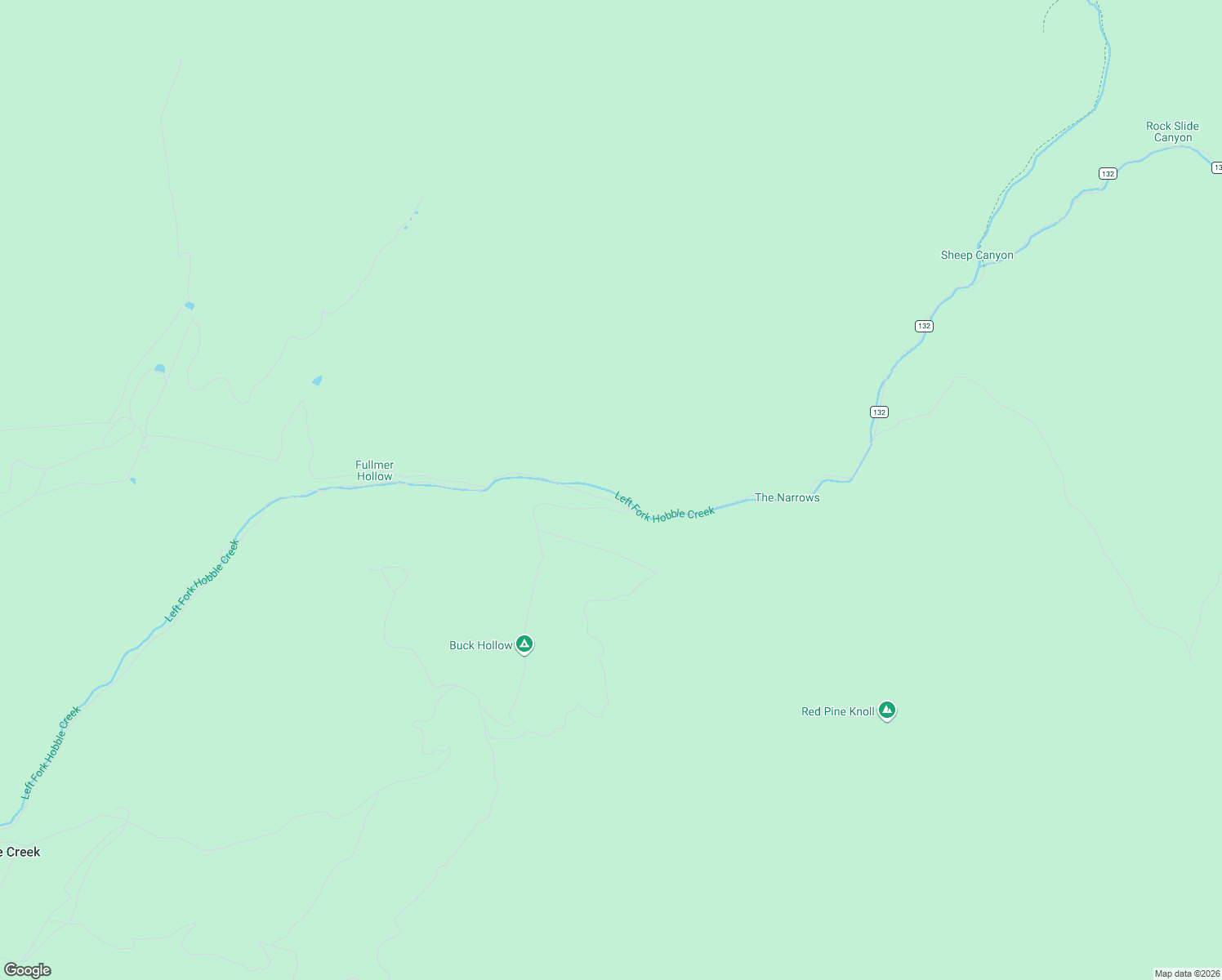 map of restaurants, bars, coffee shops, grocery stores, and more near Left Fork Hobble Creek Canyon in Springville