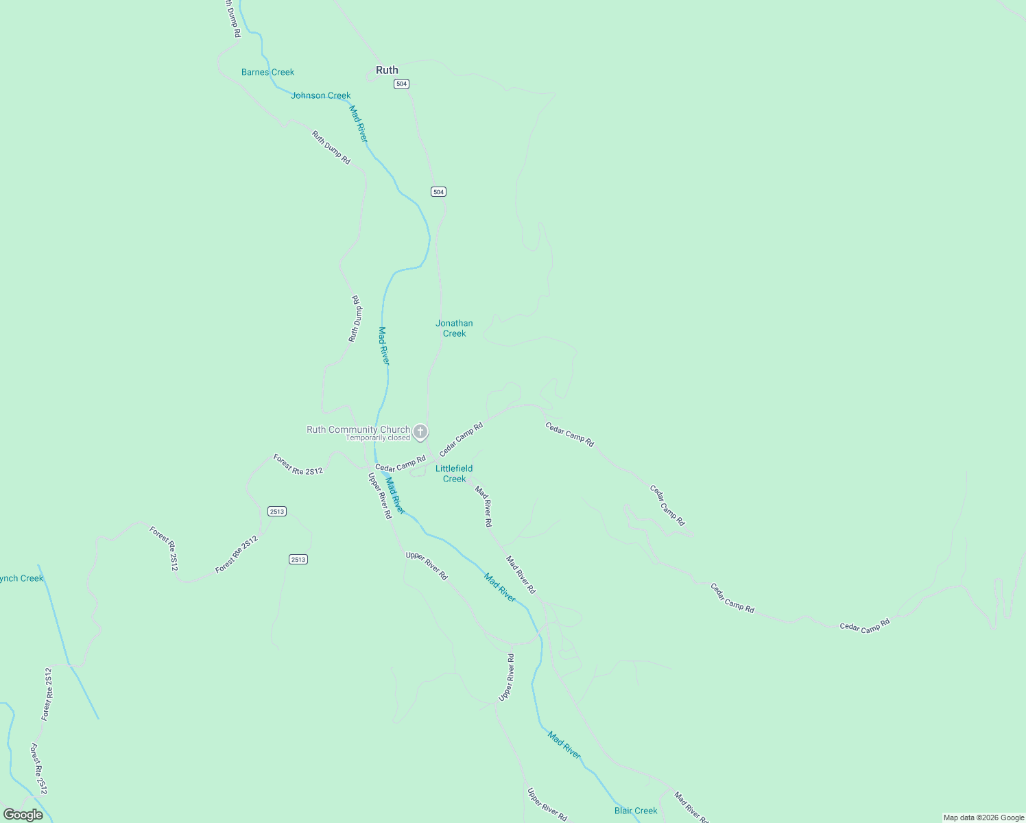 map of restaurants, bars, coffee shops, grocery stores, and more near 1680 MC Clellan MTN Road in Mad River