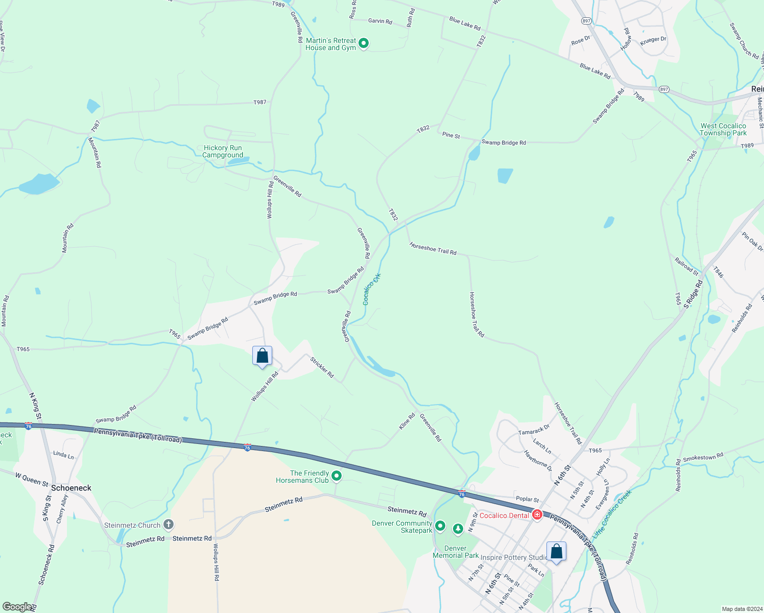 map of restaurants, bars, coffee shops, grocery stores, and more near 630A Greenville Road in Denver