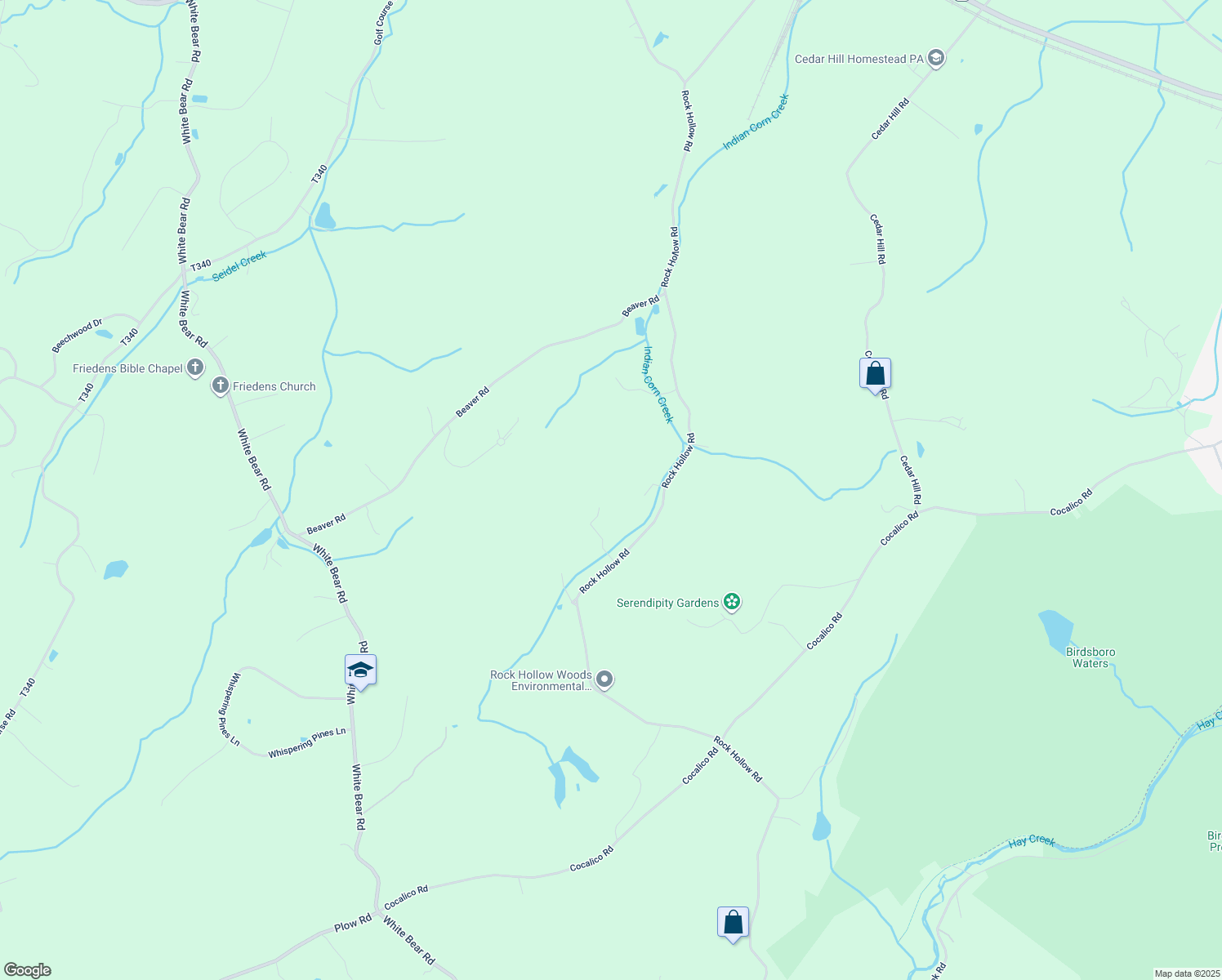map of restaurants, bars, coffee shops, grocery stores, and more near 65 Opperman Lane in Birdsboro