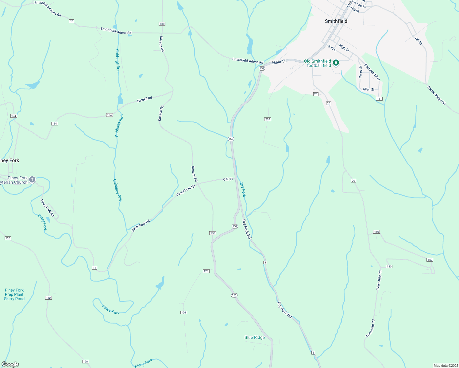 map of restaurants, bars, coffee shops, grocery stores, and more near 50 County Highway 11 in Dillonvale