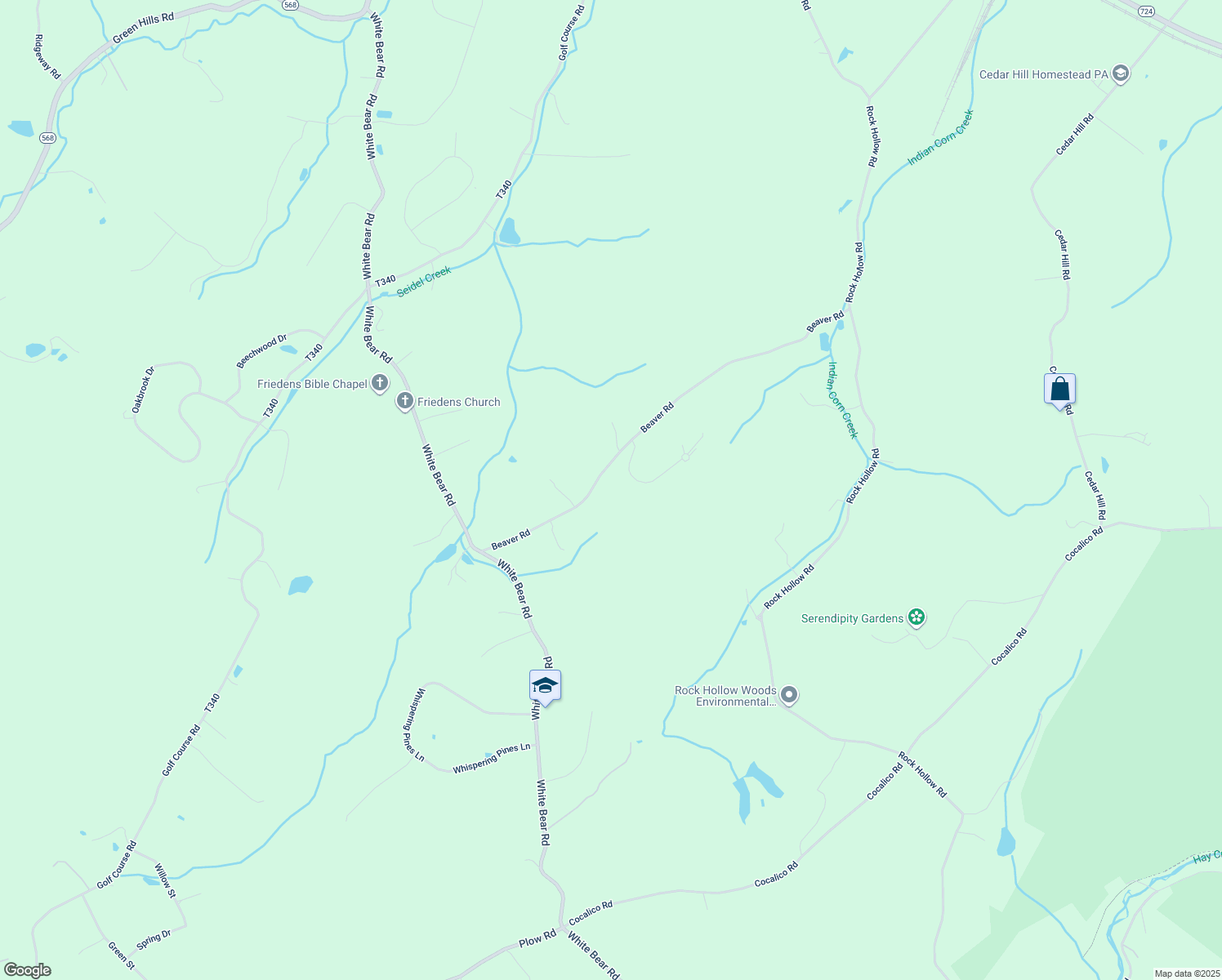 map of restaurants, bars, coffee shops, grocery stores, and more near 366 Beaver Road in Birdsboro