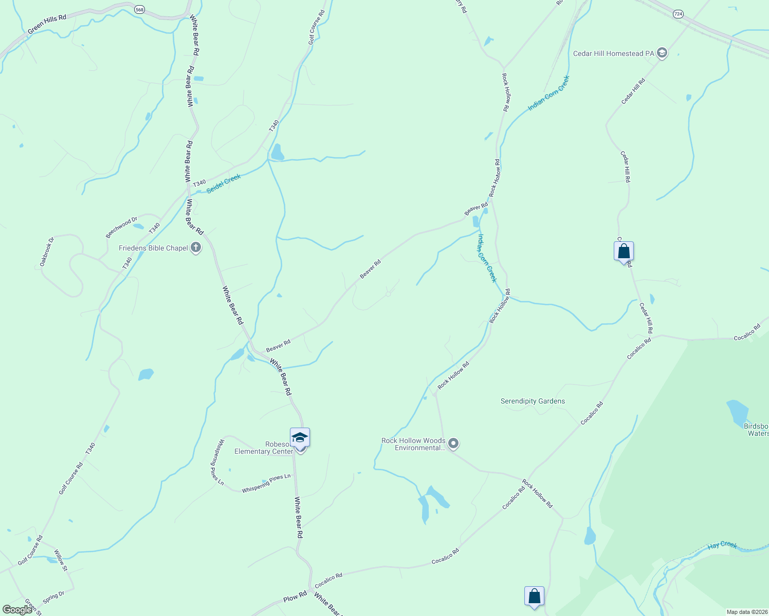 map of restaurants, bars, coffee shops, grocery stores, and more near 59 Beaver Valley Court in Birdsboro