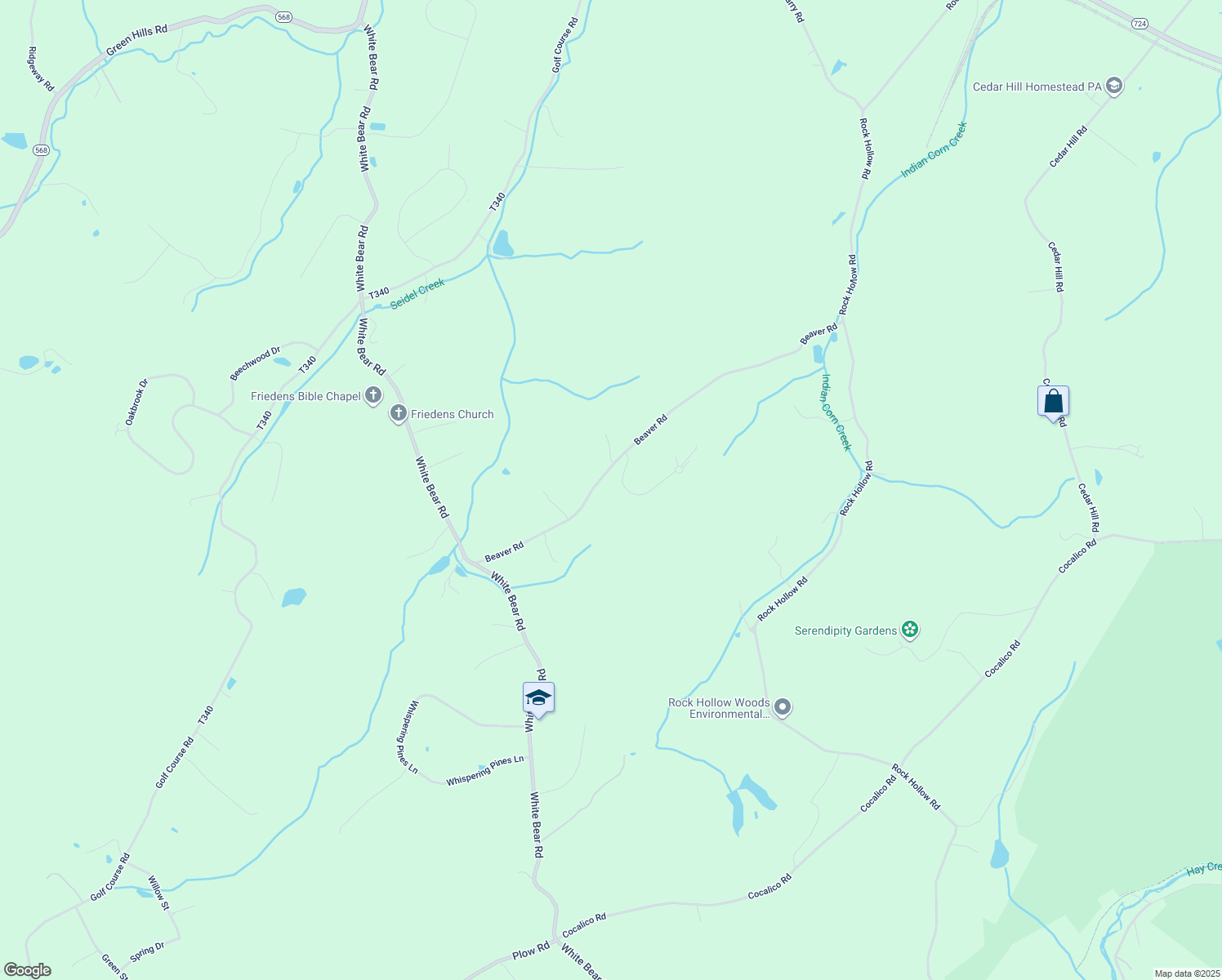 map of restaurants, bars, coffee shops, grocery stores, and more near 366 Beaver Road in Birdsboro