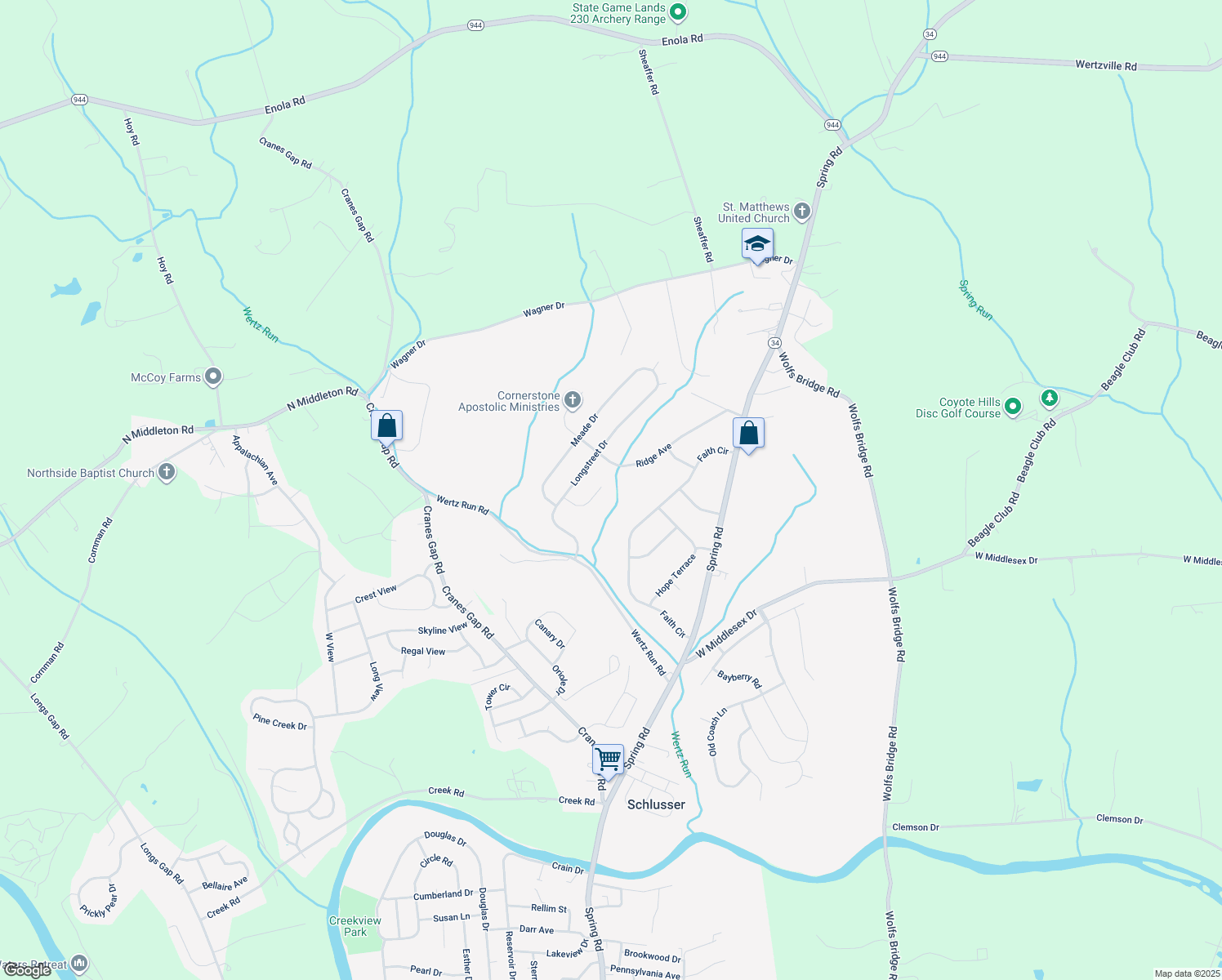 map of restaurants, bars, coffee shops, grocery stores, and more near 17 Grant Court in Carlisle