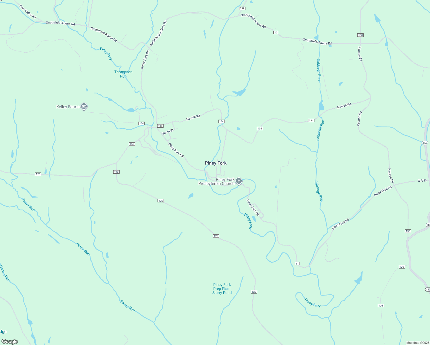 map of restaurants, bars, coffee shops, grocery stores, and more near in Piney Fork