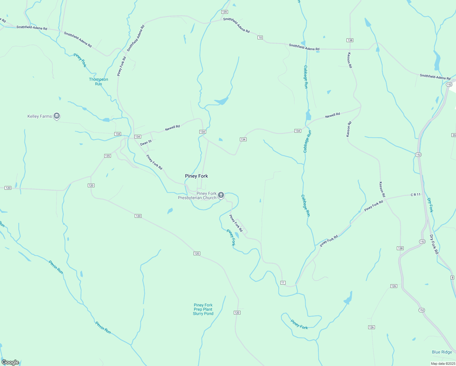 map of restaurants, bars, coffee shops, grocery stores, and more near in Piney Fork