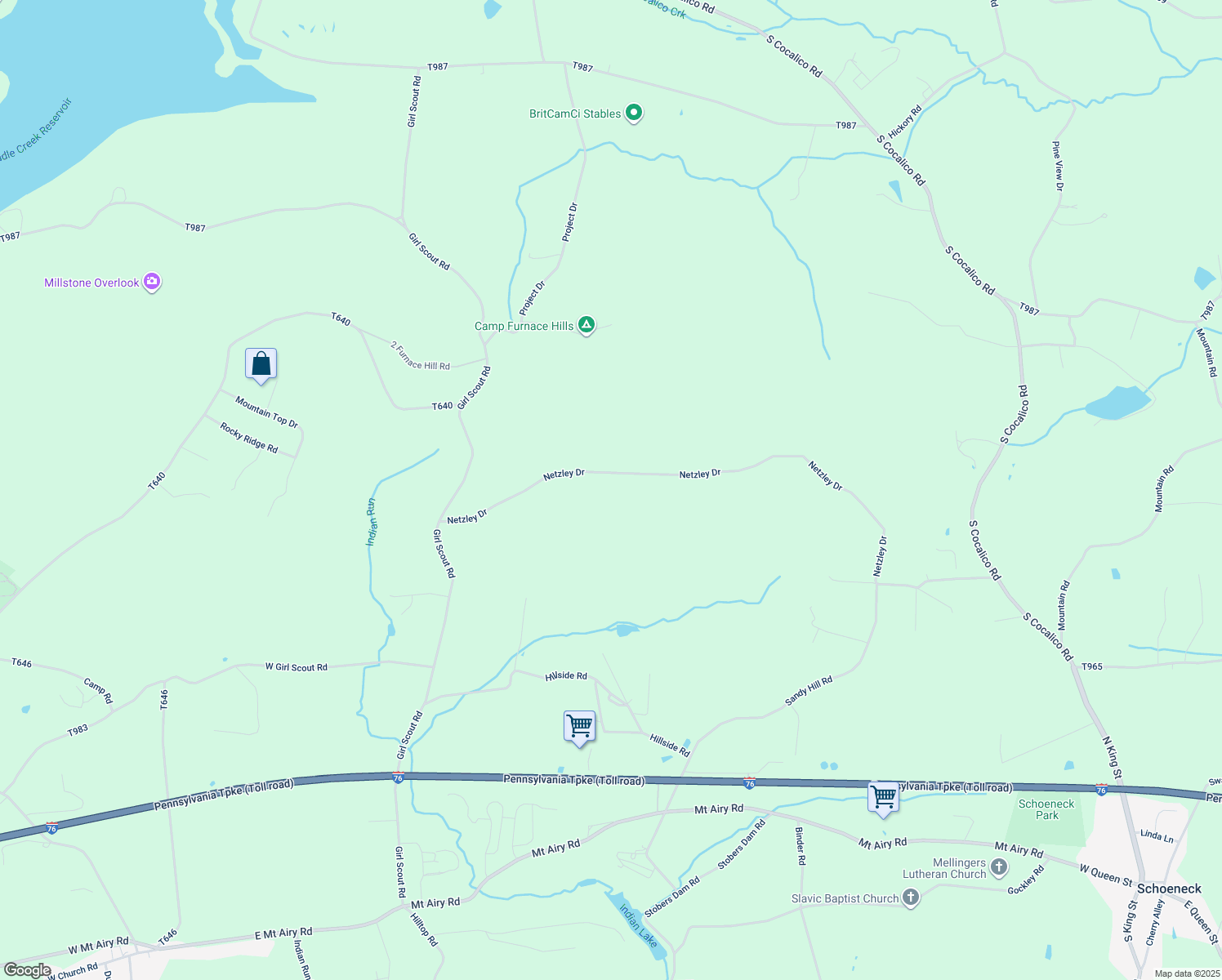 map of restaurants, bars, coffee shops, grocery stores, and more near 535 Netzley Drive in Denver
