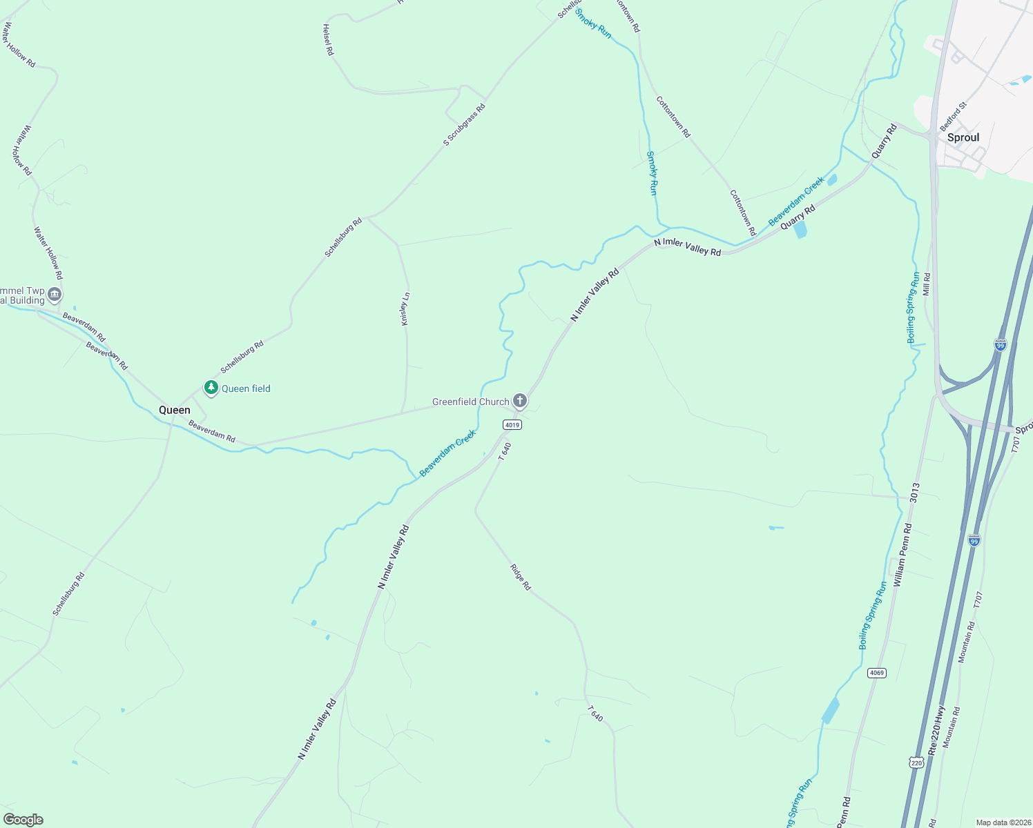 map of restaurants, bars, coffee shops, grocery stores, and more near 2450 North Imler Valley Road in Imler
