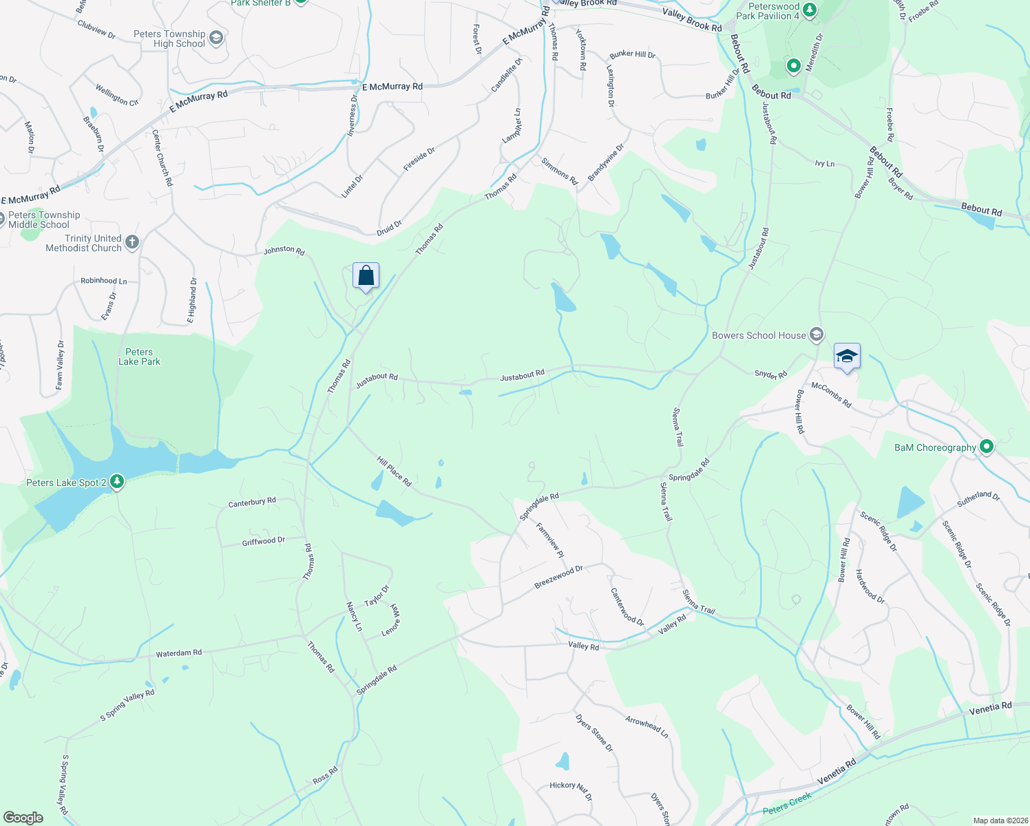 map of restaurants, bars, coffee shops, grocery stores, and more near 132-292 Justabout Road in Washington County