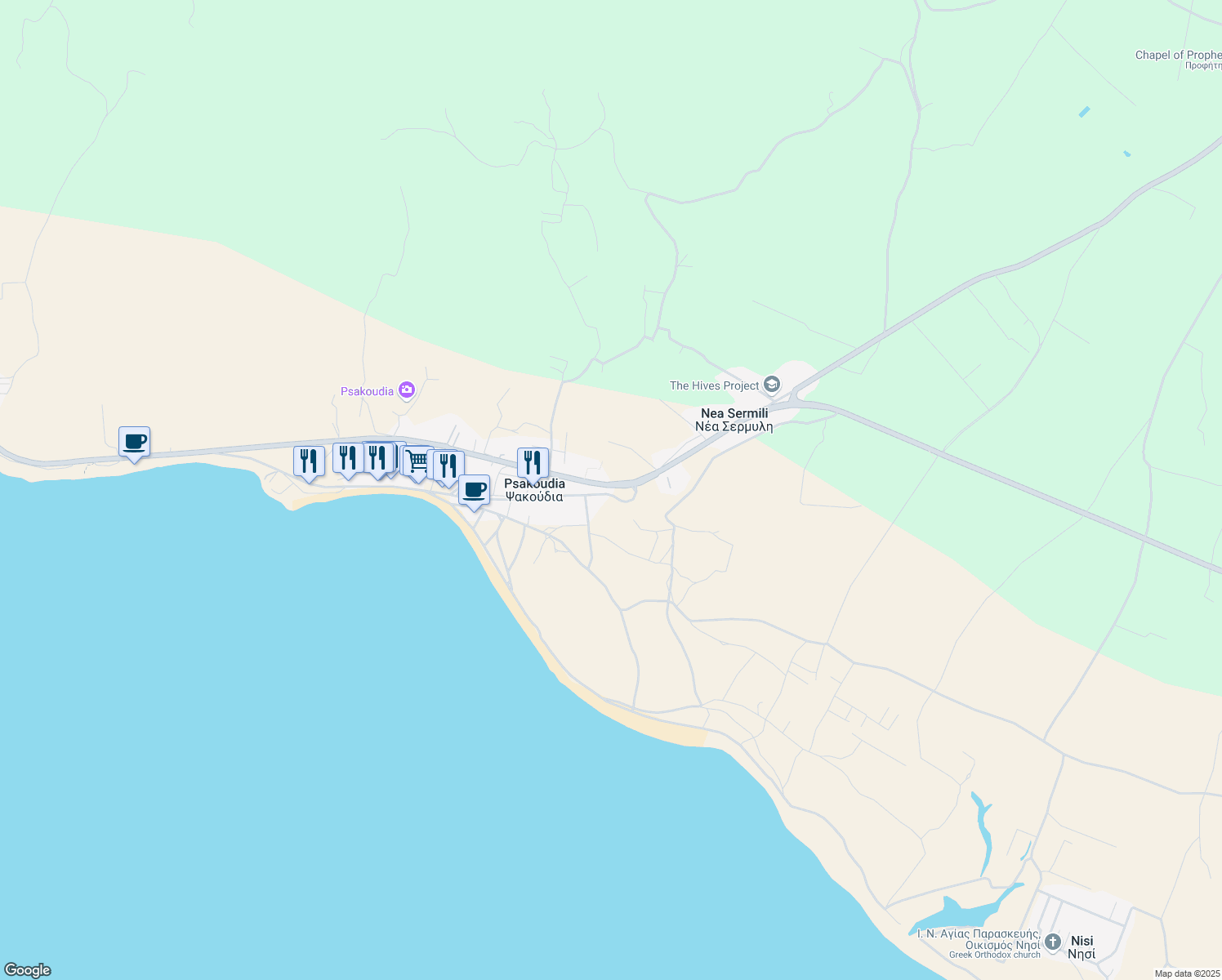 map of restaurants, bars, coffee shops, grocery stores, and more near in 