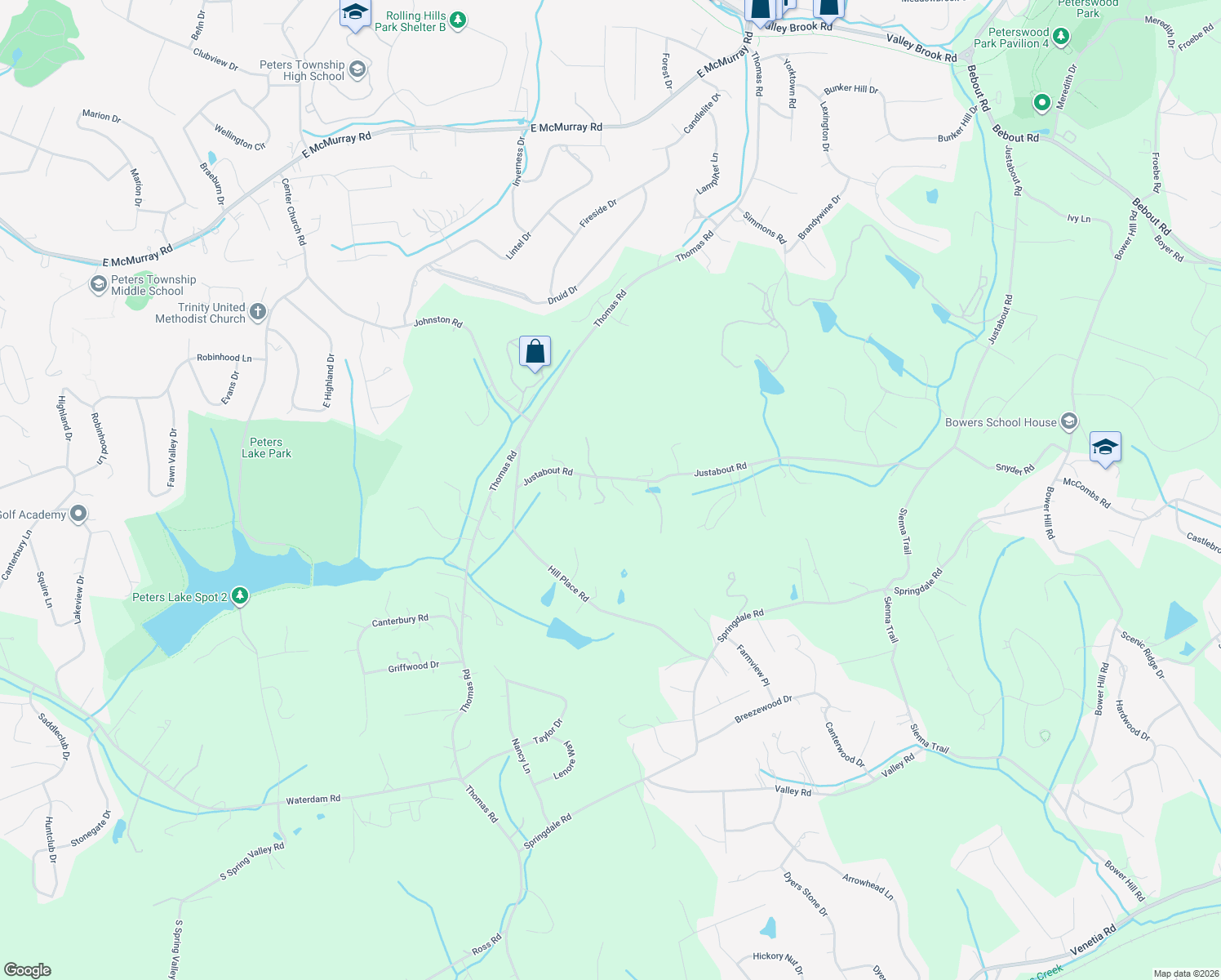 map of restaurants, bars, coffee shops, grocery stores, and more near 192 Justabout Road in Venetia