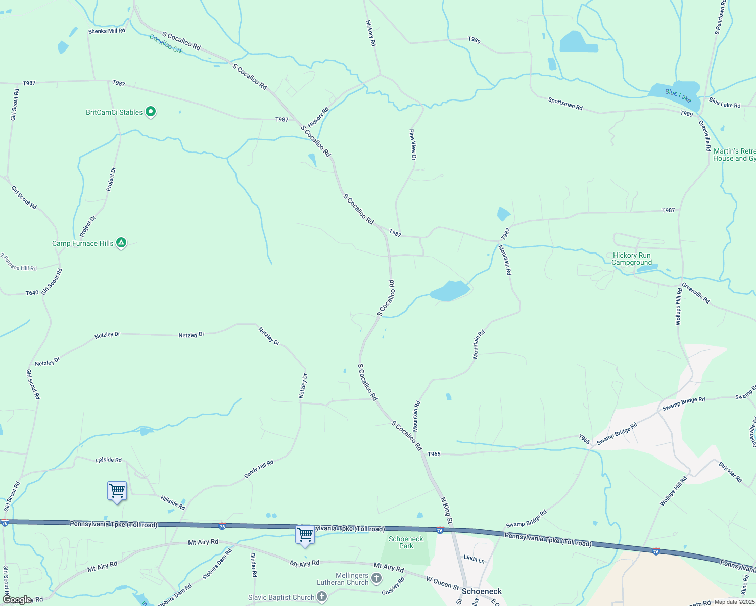 map of restaurants, bars, coffee shops, grocery stores, and more near 1275 S Cocalico Rd in Denver