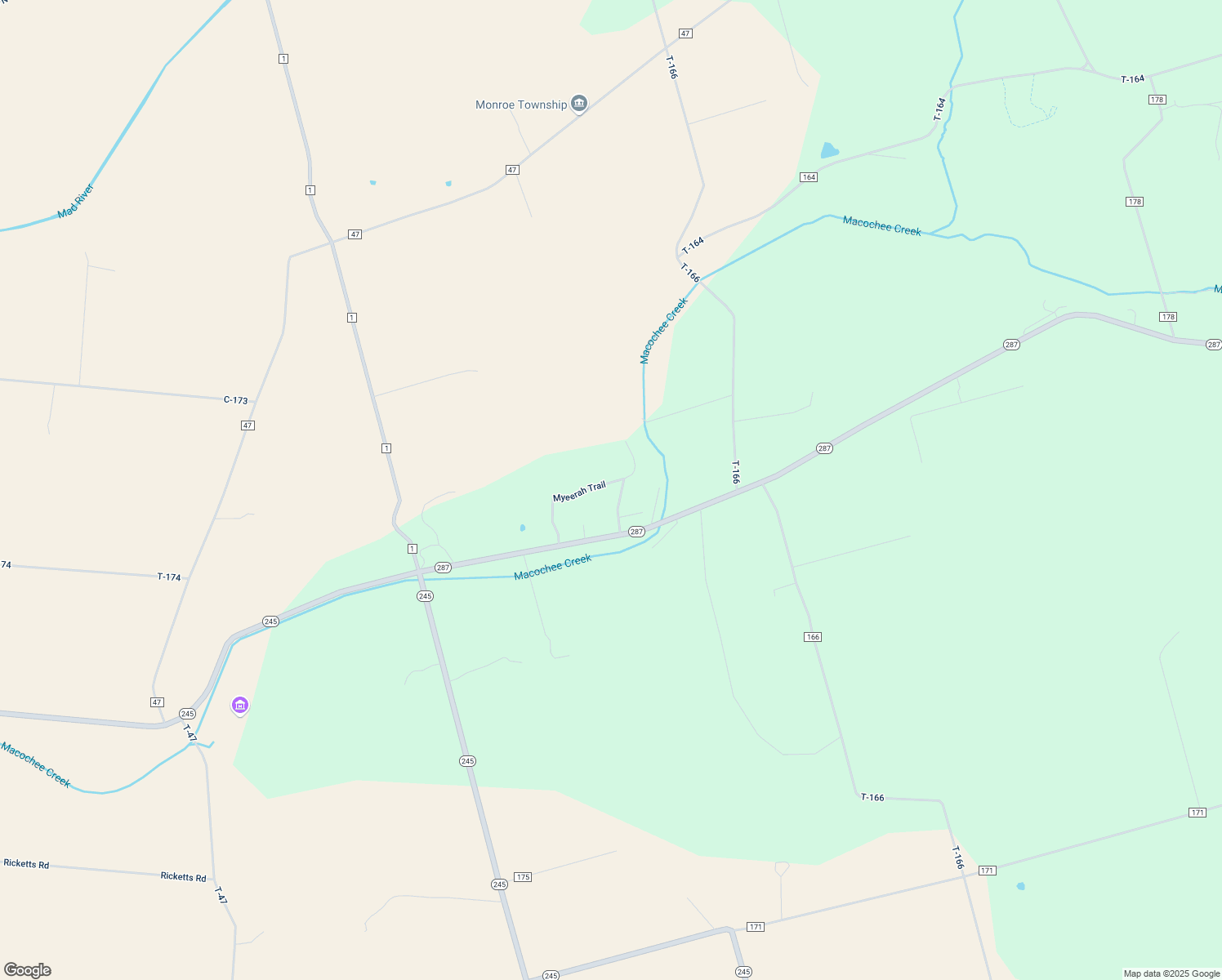 map of restaurants, bars, coffee shops, grocery stores, and more near 2744 Myeerah Trail in West Liberty