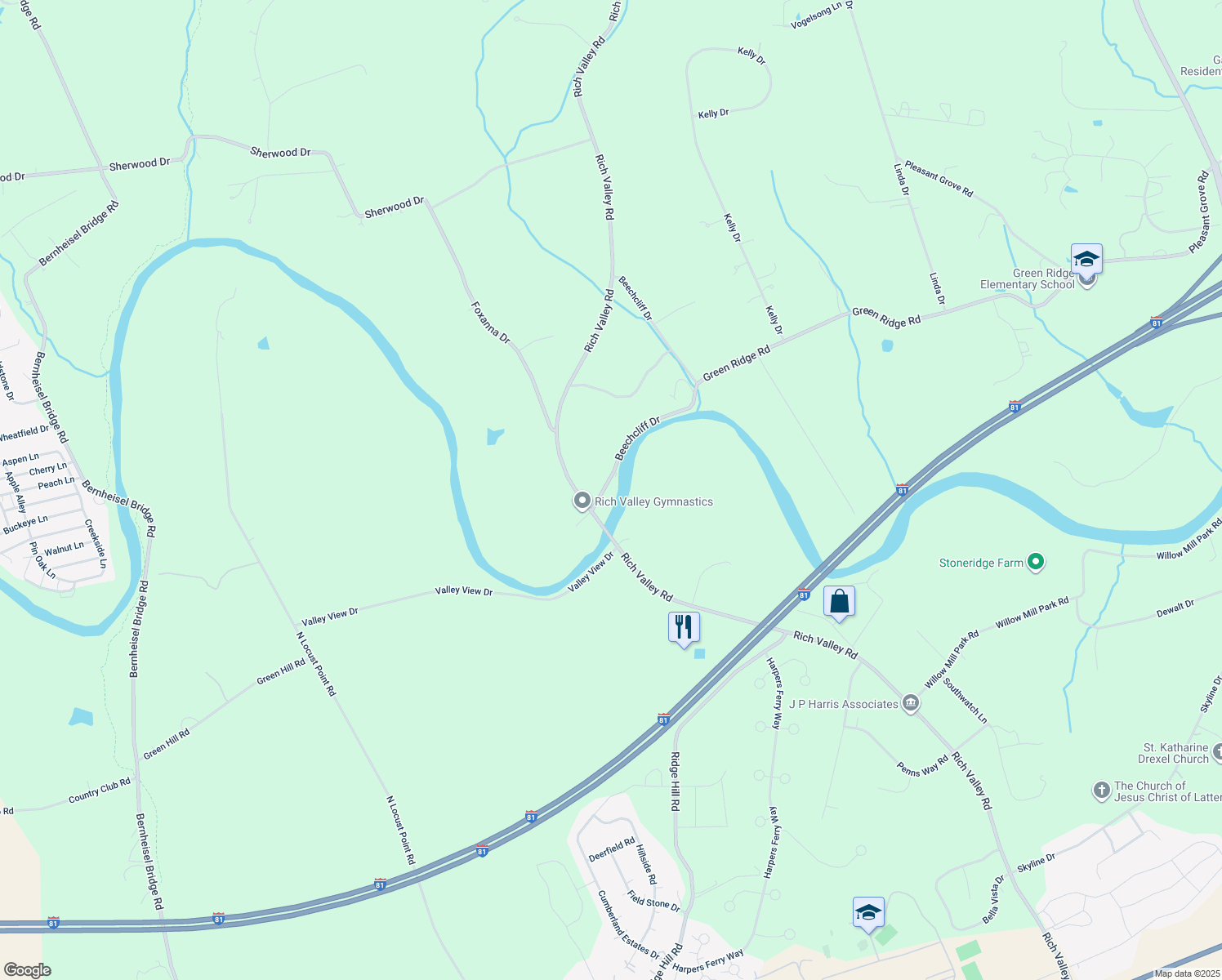 map of restaurants, bars, coffee shops, grocery stores, and more near 12 Beechcliff Drive in Carlisle