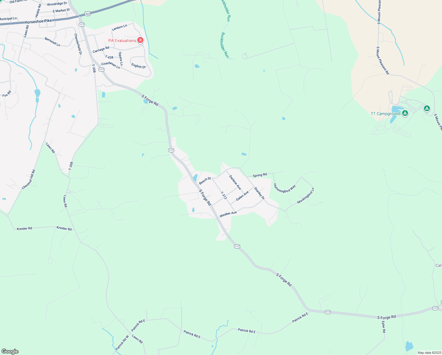 map of restaurants, bars, coffee shops, grocery stores, and more near 821 Beech Street in Palmyra