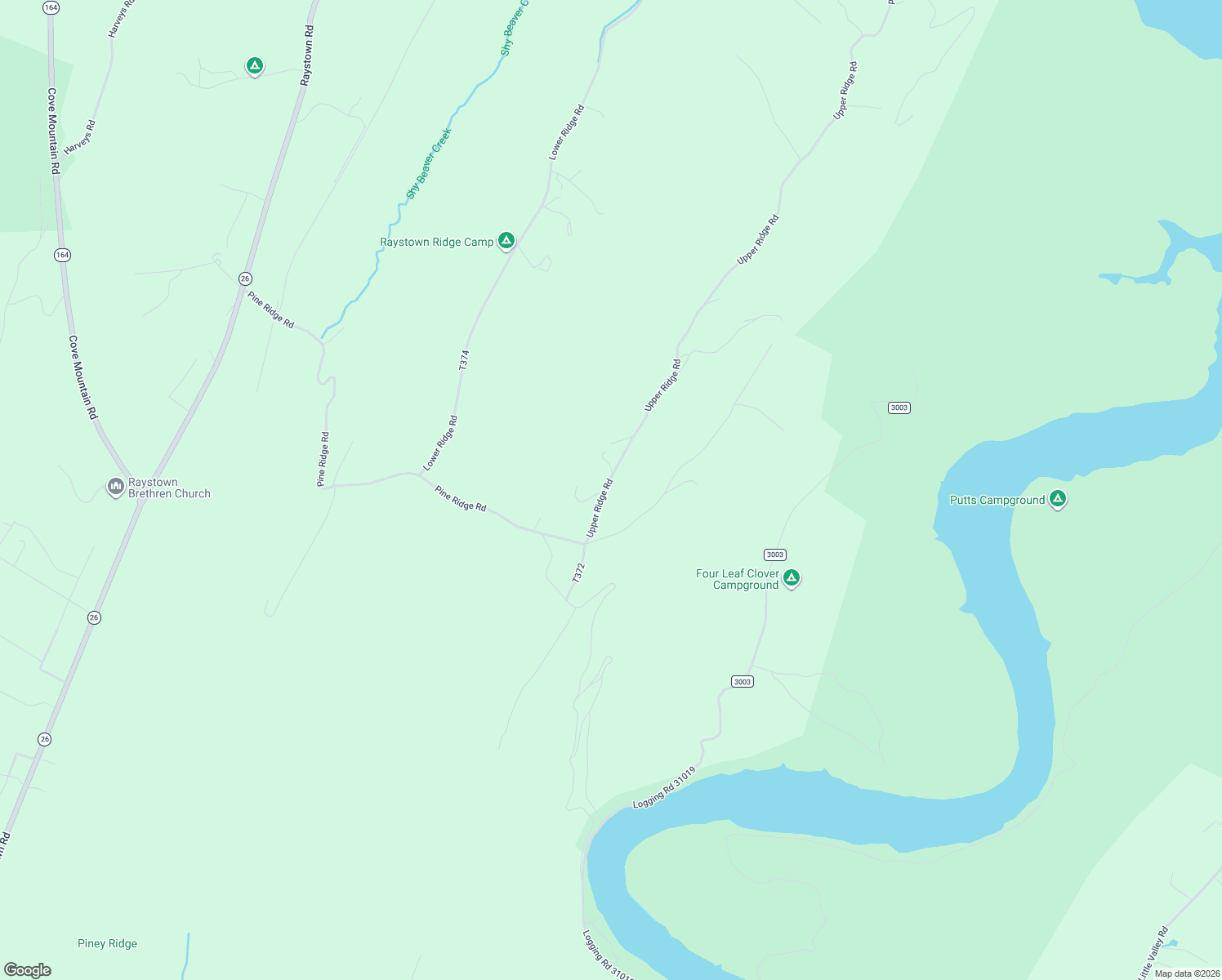 map of restaurants, bars, coffee shops, grocery stores, and more near Upper Ridge Road in James Creek