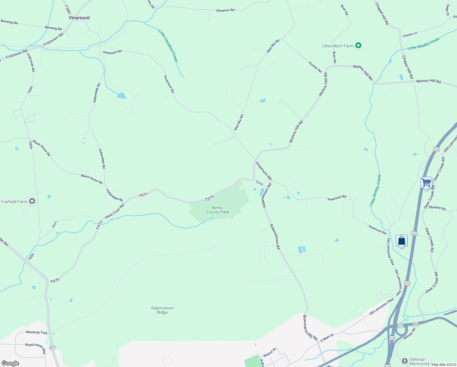 map of restaurants, bars, coffee shops, grocery stores, and more near 522 Buzzard Road in Sinking Spring