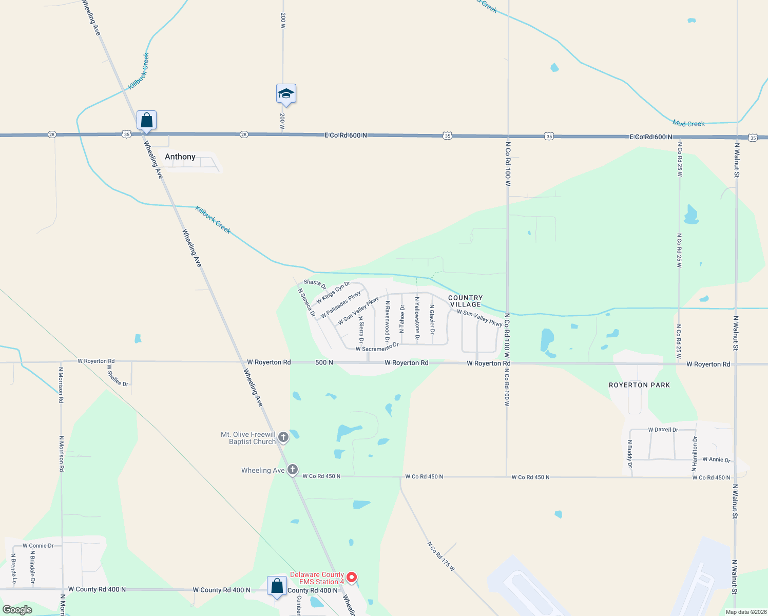 map of restaurants, bars, coffee shops, grocery stores, and more near 8409 N Ravenwood Dr in Muncie