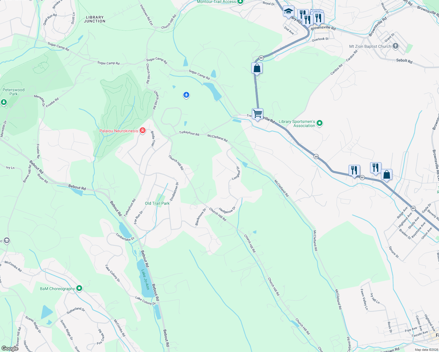 map of restaurants, bars, coffee shops, grocery stores, and more near 807 Ashwood Drive in Venetia