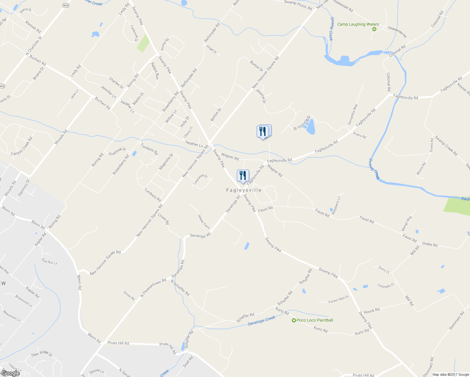 map of restaurants, bars, coffee shops, grocery stores, and more near 2478 Swamp Pike in Gilbertsville