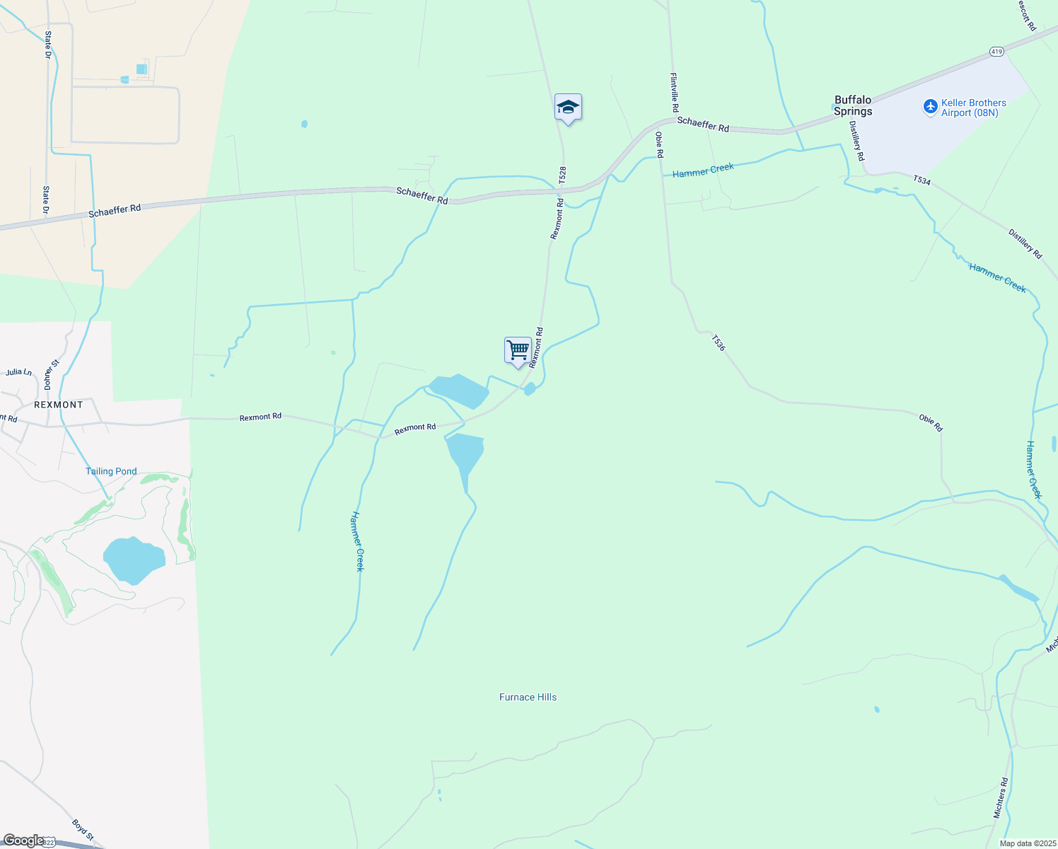 map of restaurants, bars, coffee shops, grocery stores, and more near 610 Rexmont Road in Lebanon