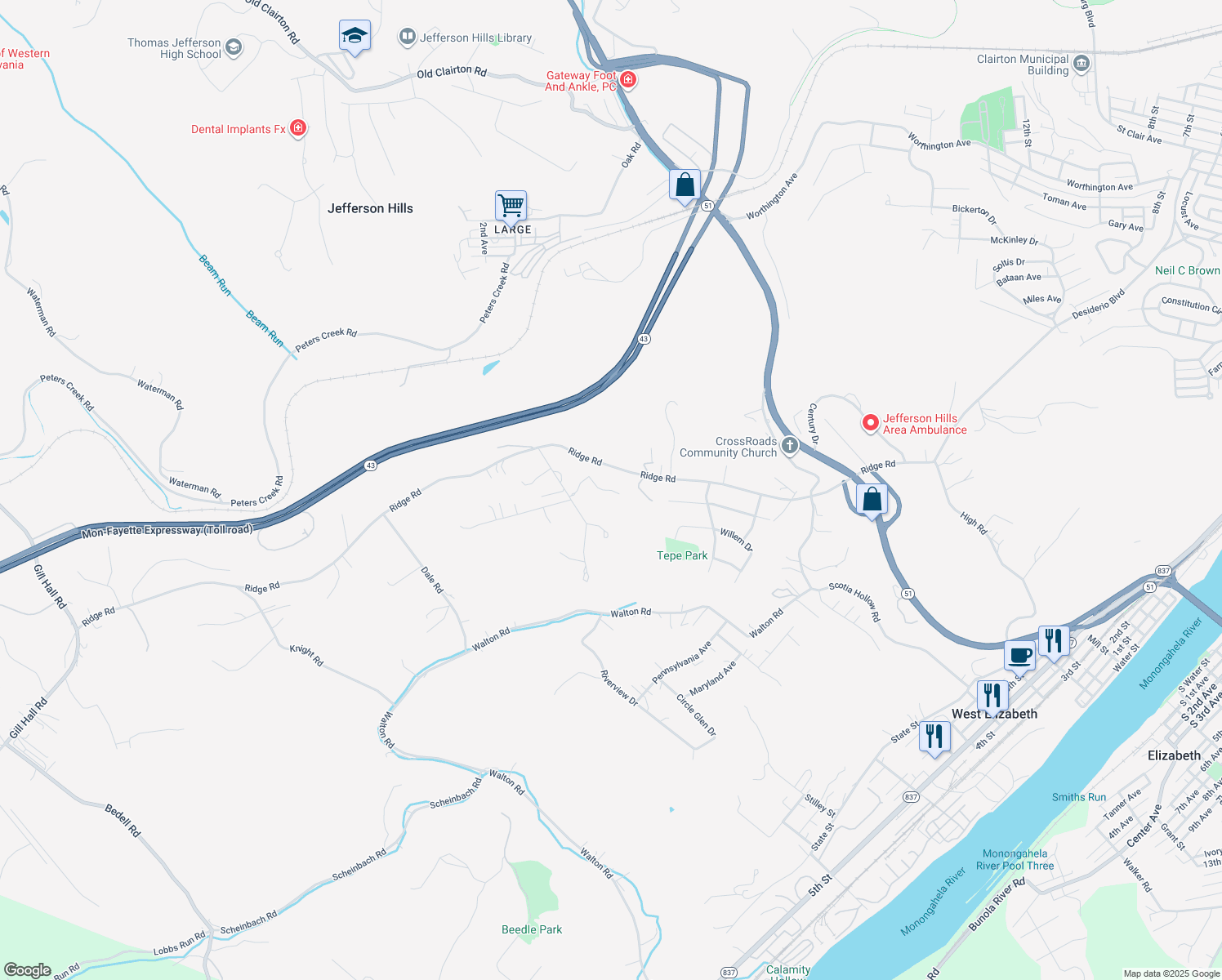 Ridge Road, Finleyville PA Walk Score