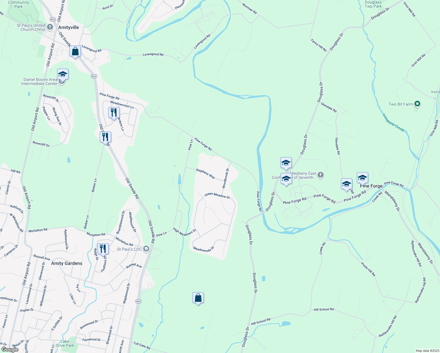 map of restaurants, bars, coffee shops, grocery stores, and more near 205 Stephens Way in Douglassville