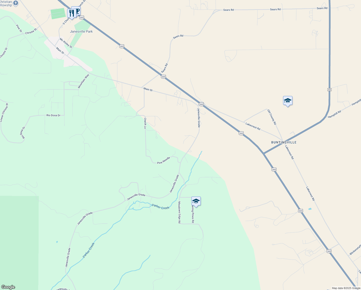 map of restaurants, bars, coffee shops, grocery stores, and more near in Janesville