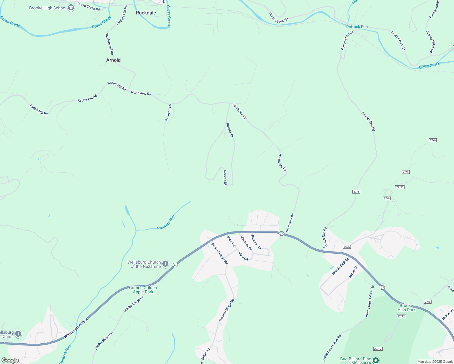map of restaurants, bars, coffee shops, grocery stores, and more near 989 Reeves Drive in Wellsburg
