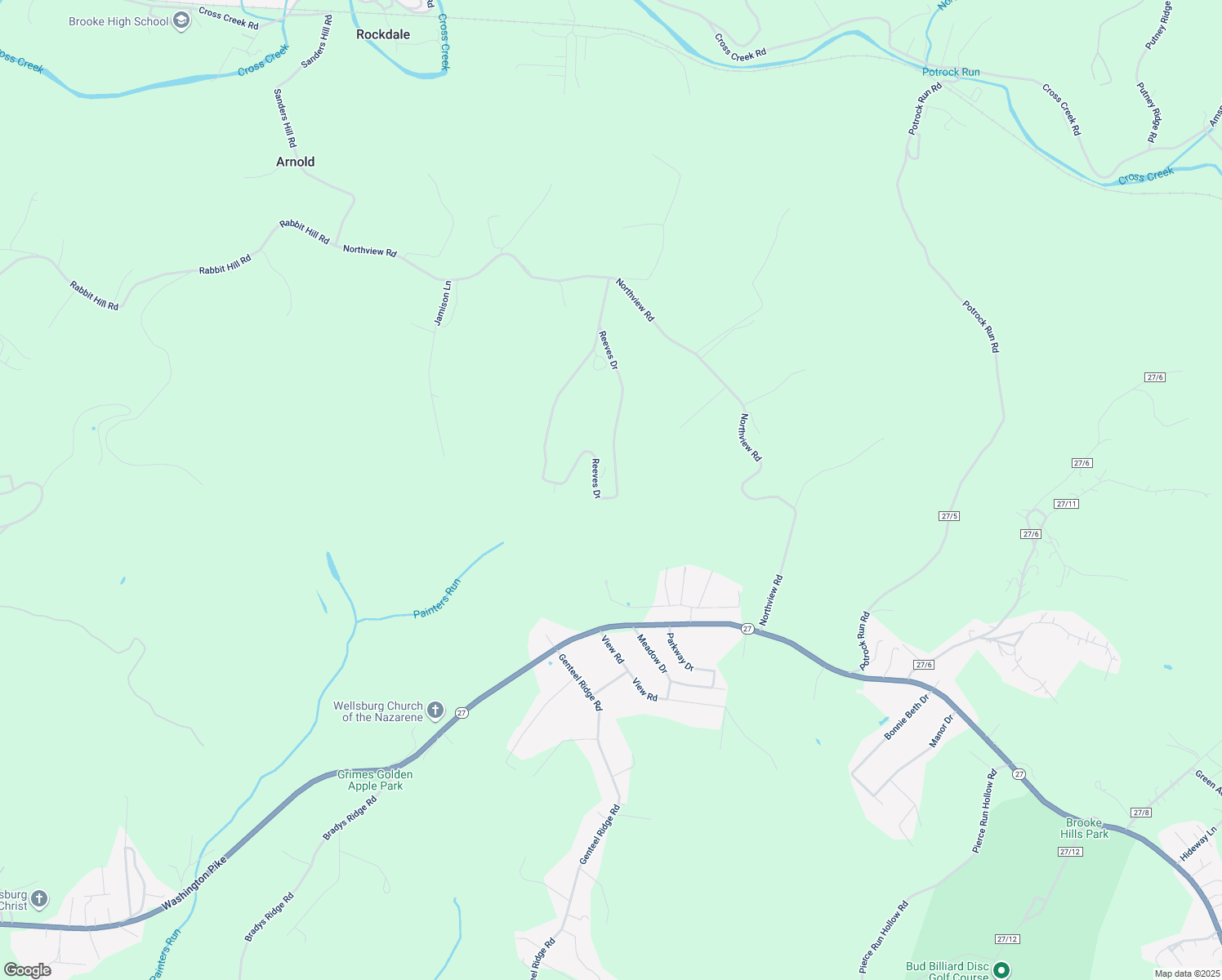 map of restaurants, bars, coffee shops, grocery stores, and more near 989 Reeves Drive in Wellsburg