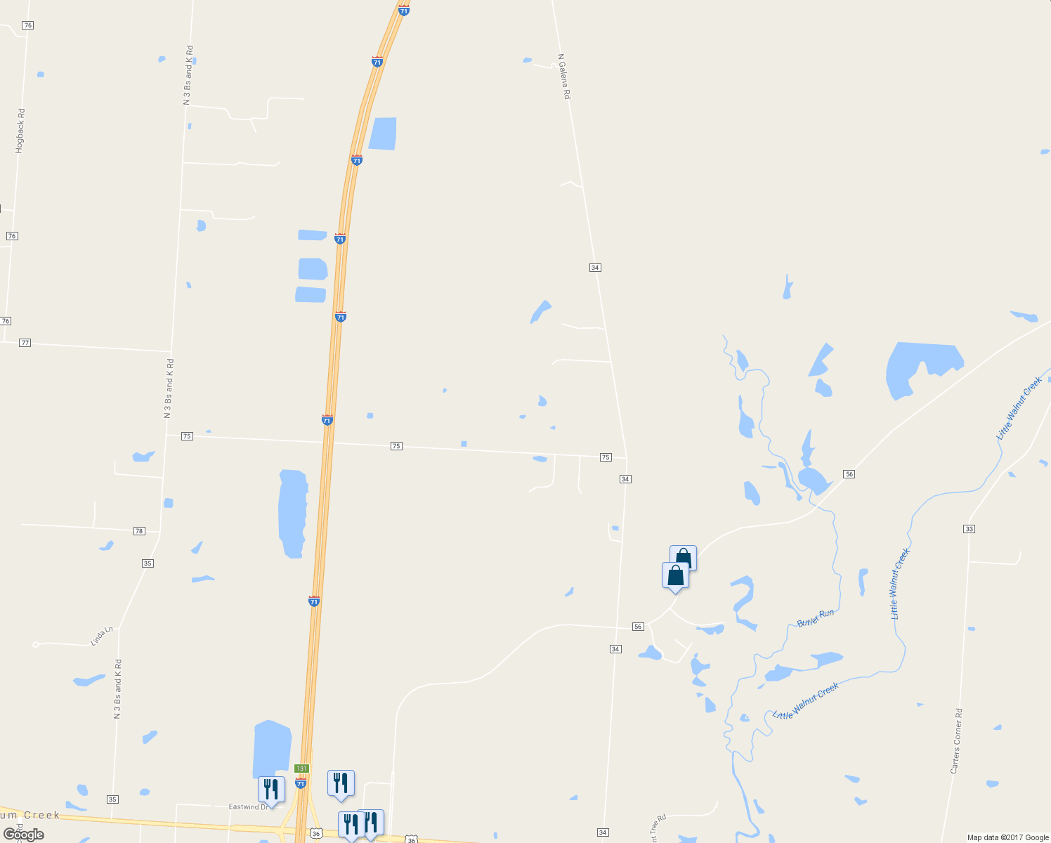 map of restaurants, bars, coffee shops, grocery stores, and more near 8199 Berkshire Road in Sunbury