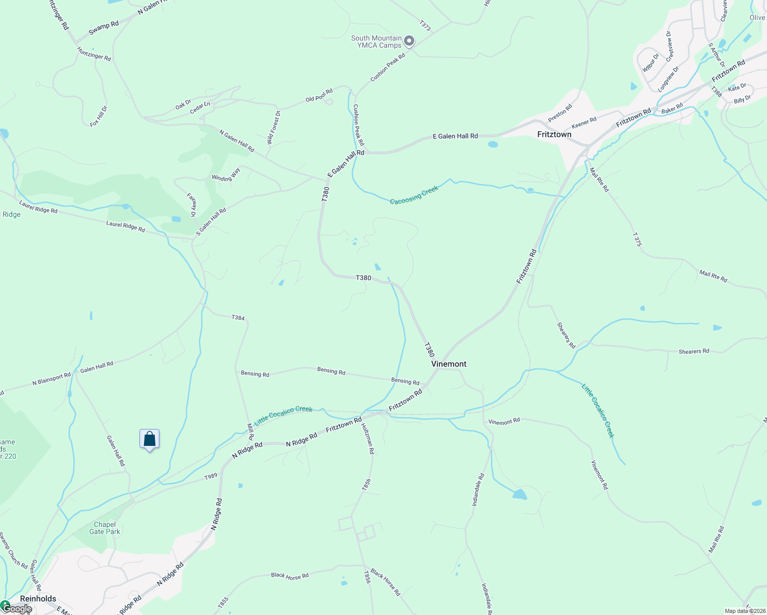 map of restaurants, bars, coffee shops, grocery stores, and more near 376 Vinemont Road in Berks
