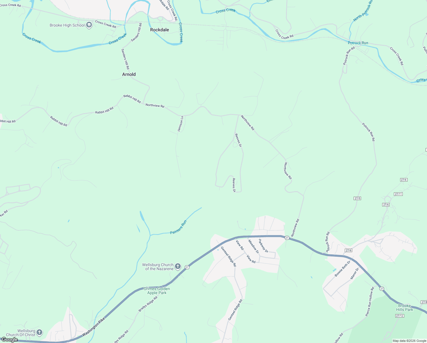 map of restaurants, bars, coffee shops, grocery stores, and more near 518 Reeves Drive in Wellsburg