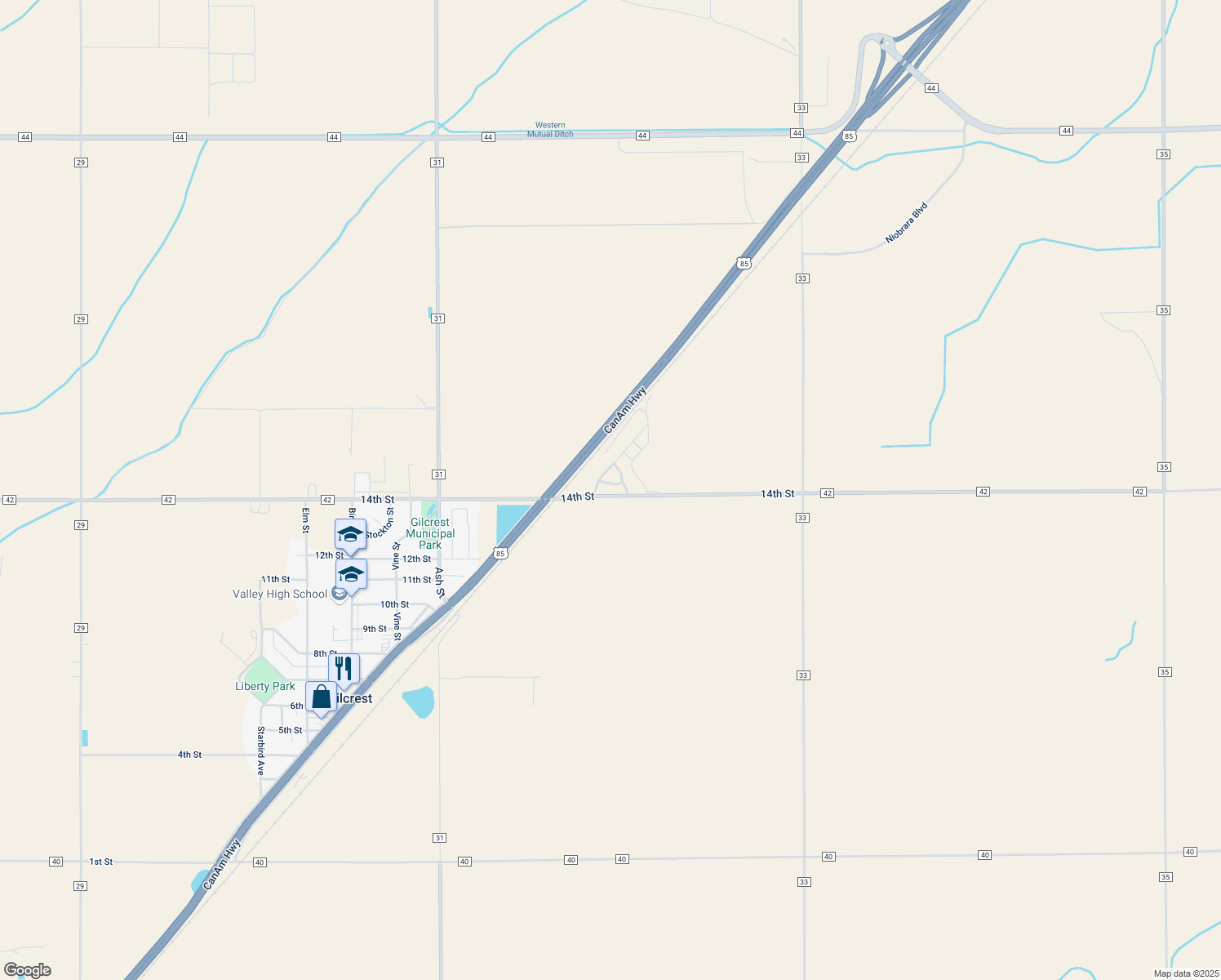 map of restaurants, bars, coffee shops, grocery stores, and more near 20038 Mountain Avenue in La Salle