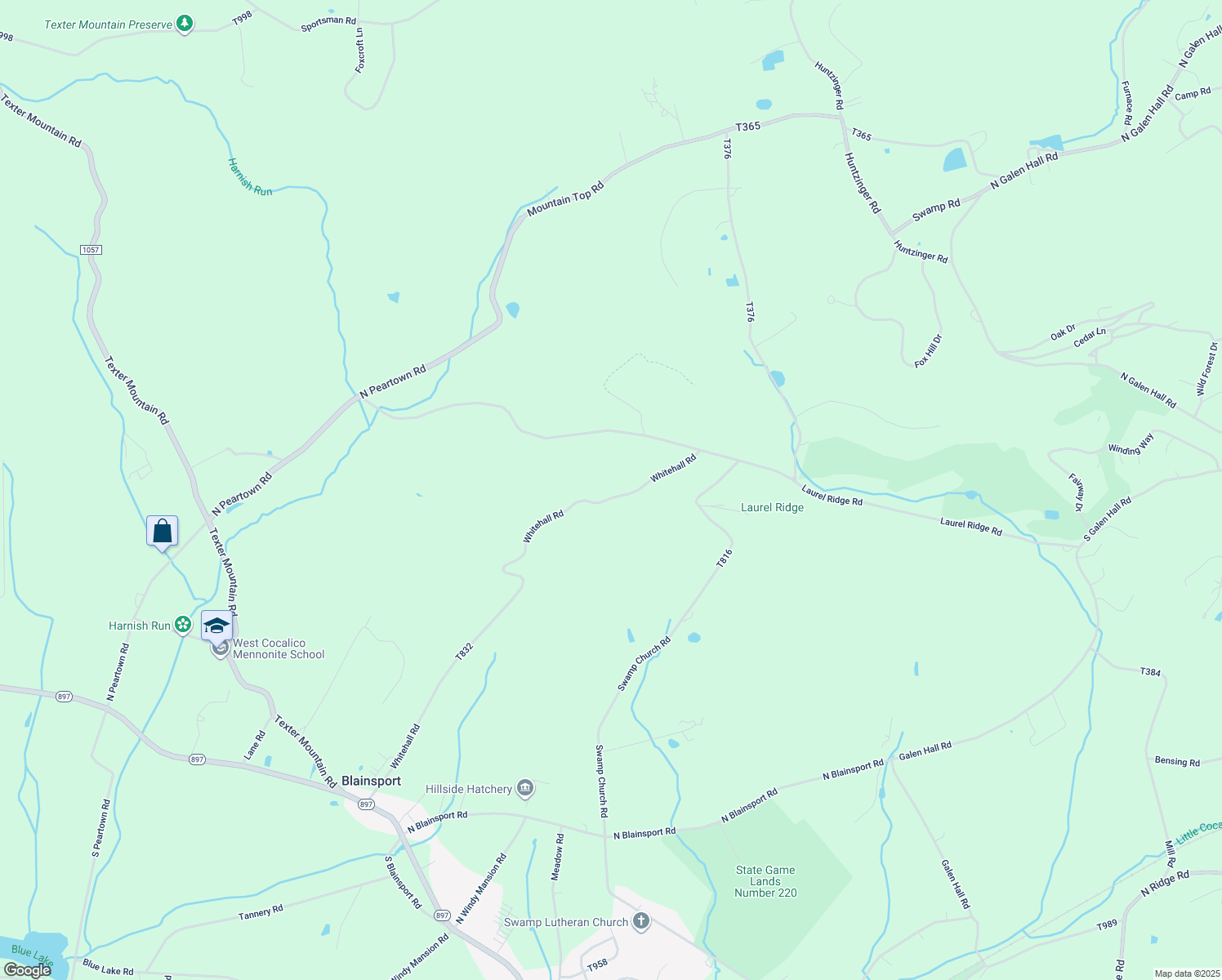 map of restaurants, bars, coffee shops, grocery stores, and more near 575 Whitehall Road in Reinholds