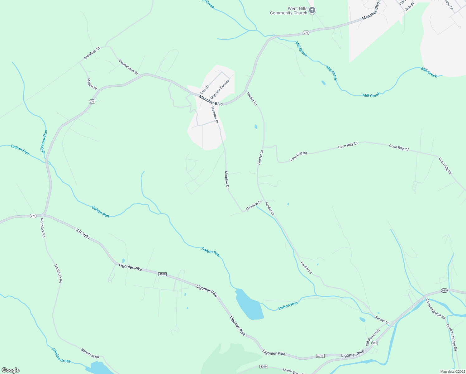 map of restaurants, bars, coffee shops, grocery stores, and more near 356 Meadow Drive in Johnstown