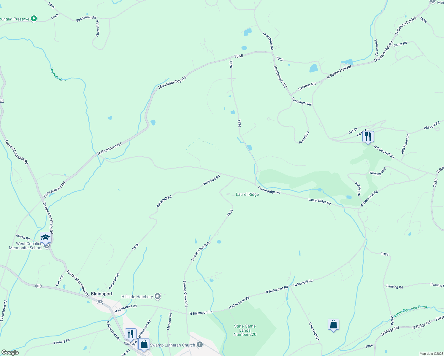 map of restaurants, bars, coffee shops, grocery stores, and more near 635 Laurel Ridge Road in Reinholds