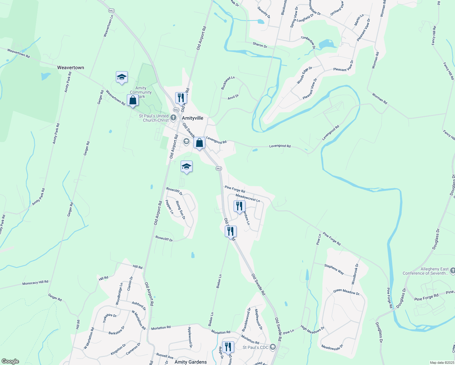 map of restaurants, bars, coffee shops, grocery stores, and more near 9 Pine Forge Road in Douglassville
