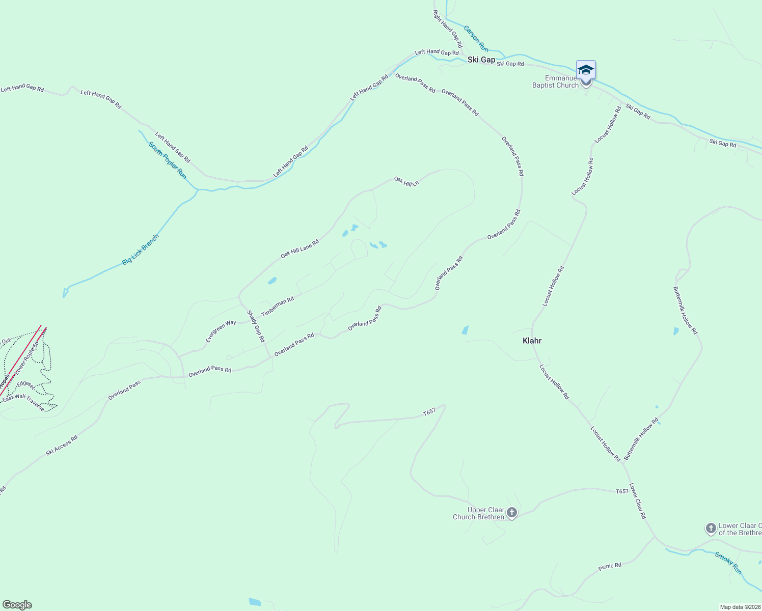 map of restaurants, bars, coffee shops, grocery stores, and more near Overland Pass Road in Claysburg