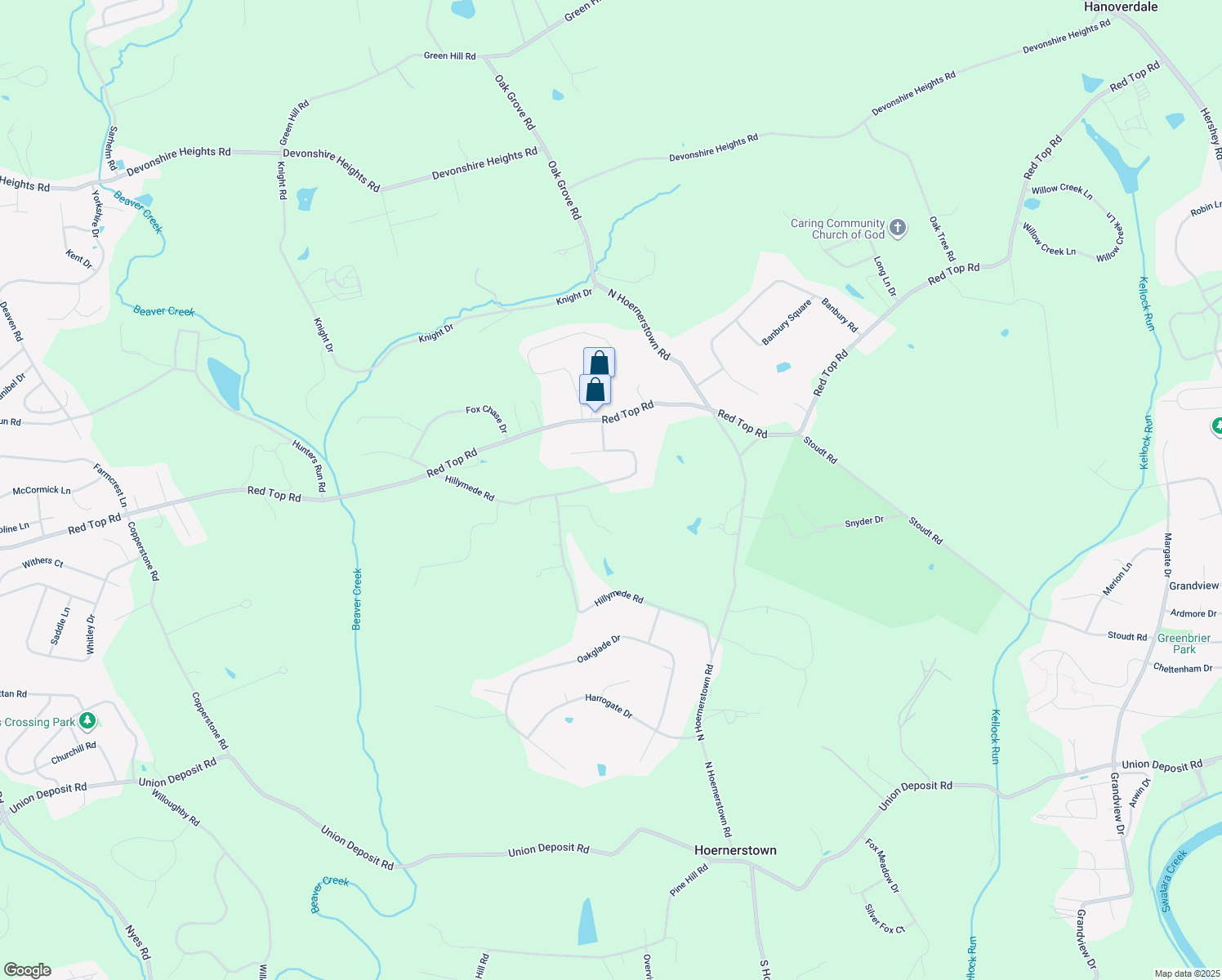 map of restaurants, bars, coffee shops, grocery stores, and more near 20 E Field Rd in Hummelstown
