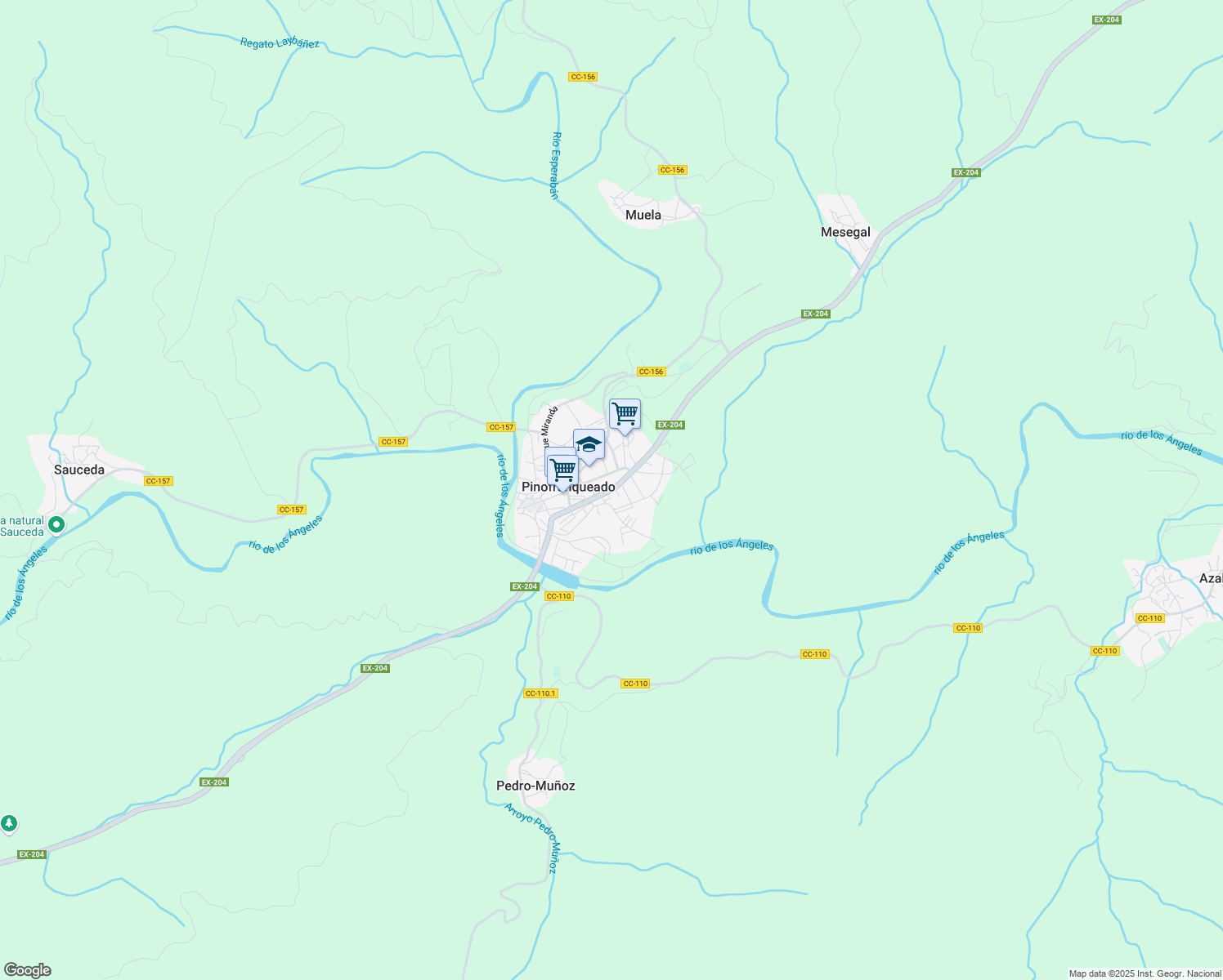 map of restaurants, bars, coffee shops, grocery stores, and more near 24 Carretera Salamanca-Coria in Pinofranqueado