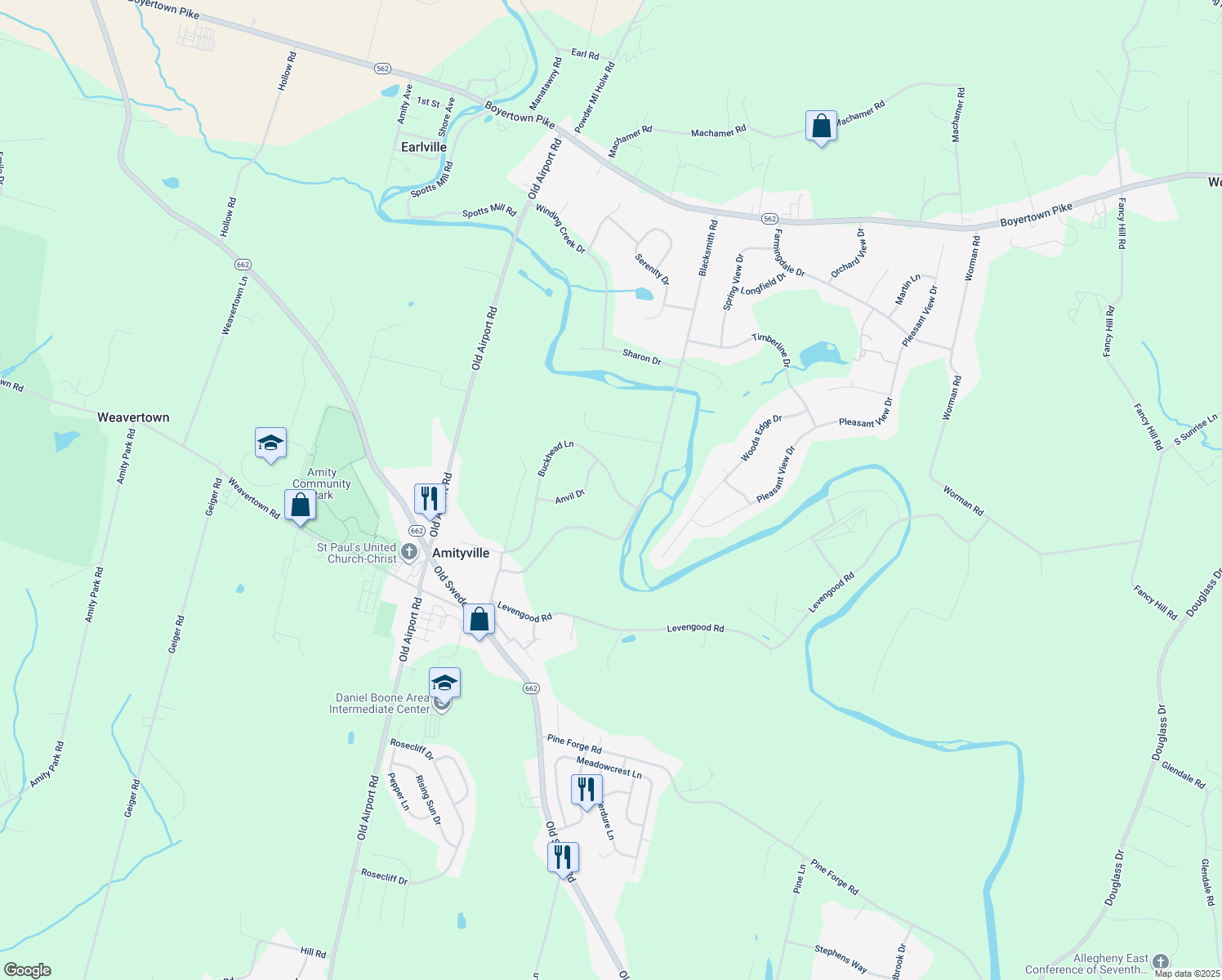 map of restaurants, bars, coffee shops, grocery stores, and more near 220 Buckhead Lane in Douglassville