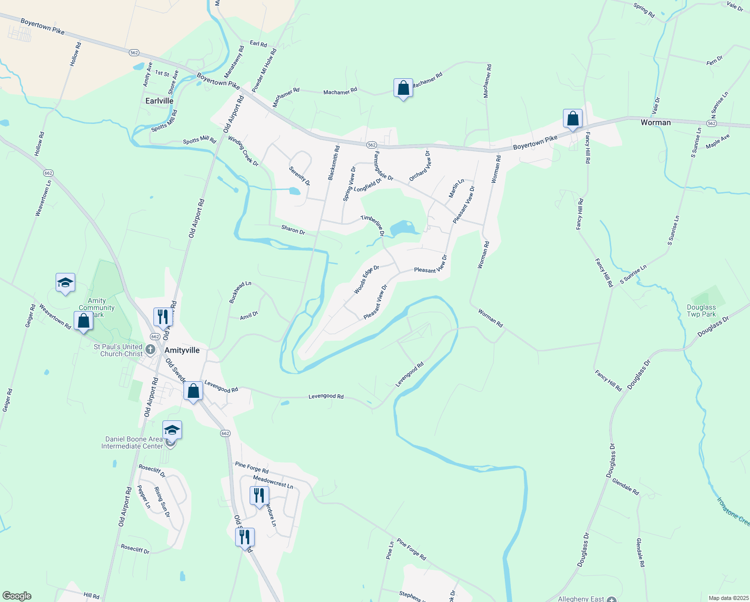 map of restaurants, bars, coffee shops, grocery stores, and more near 209 Pleasant View Drive in Douglassville