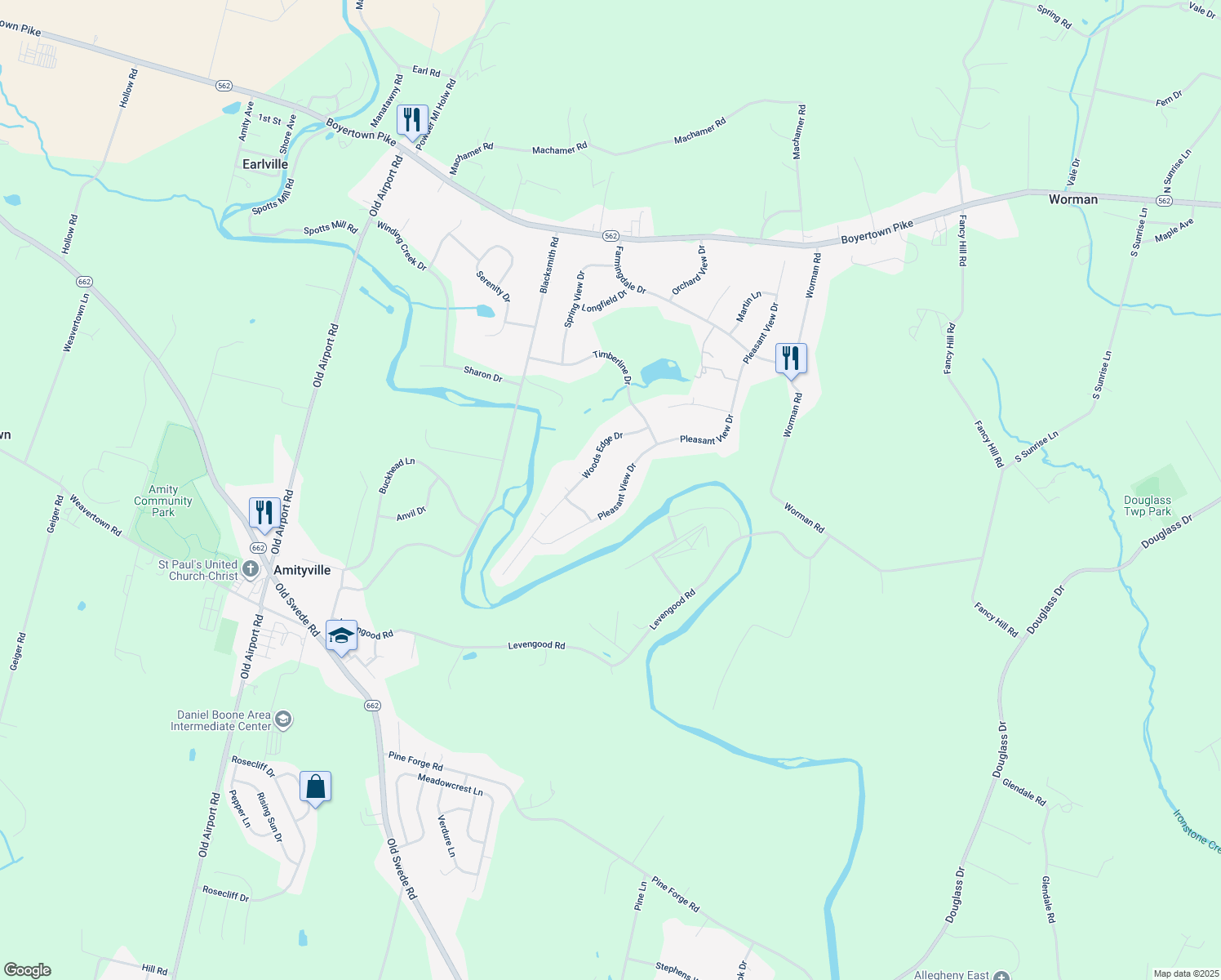 map of restaurants, bars, coffee shops, grocery stores, and more near 209 Pleasant View Drive in Douglassville